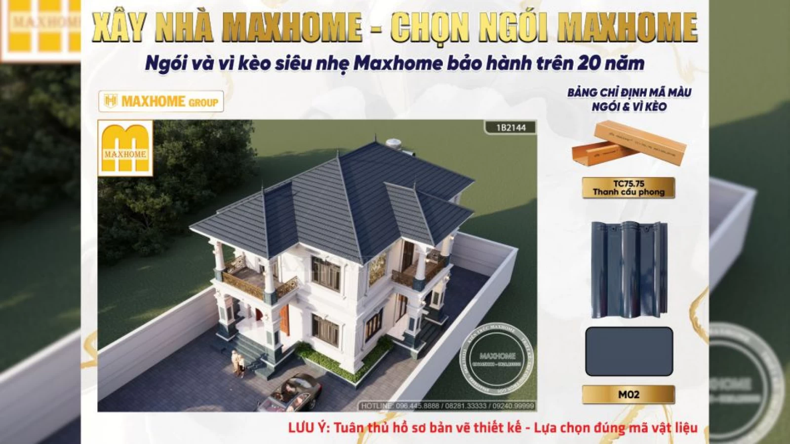  Mua bản vẽ nhà 2 tầng tân cổ thiết kế sang trọng với 3 phòng ngủ tiện nghi | MH04762