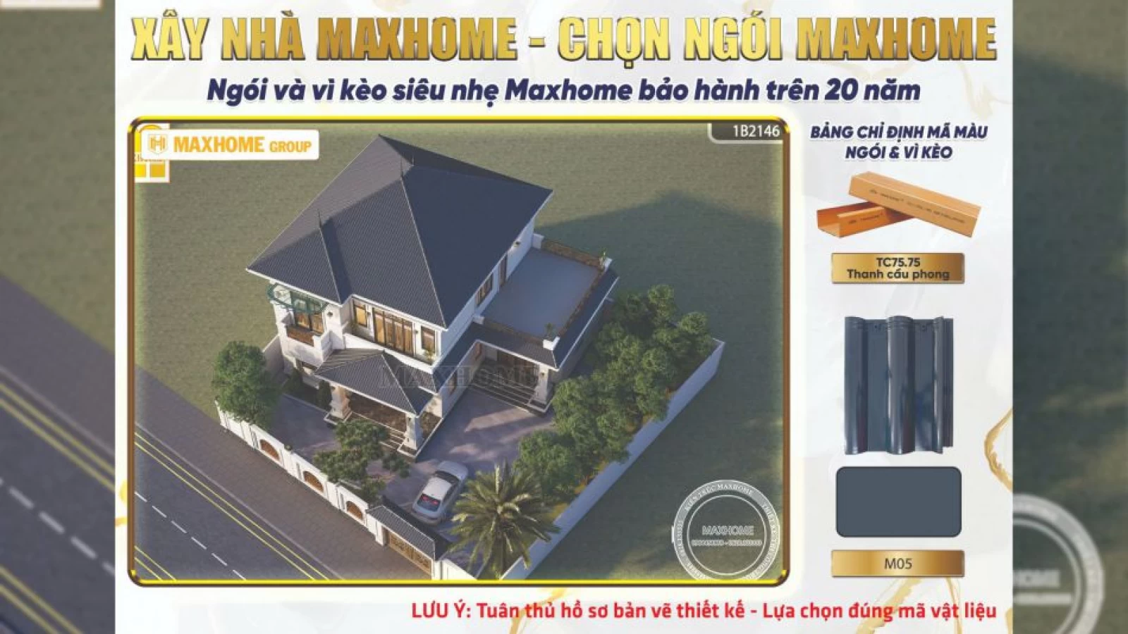 Quá hối tiếc nếu như bỏ qua mẫu thiết kế nhà 2 tầng đẹp này của Maxhome | MH04444