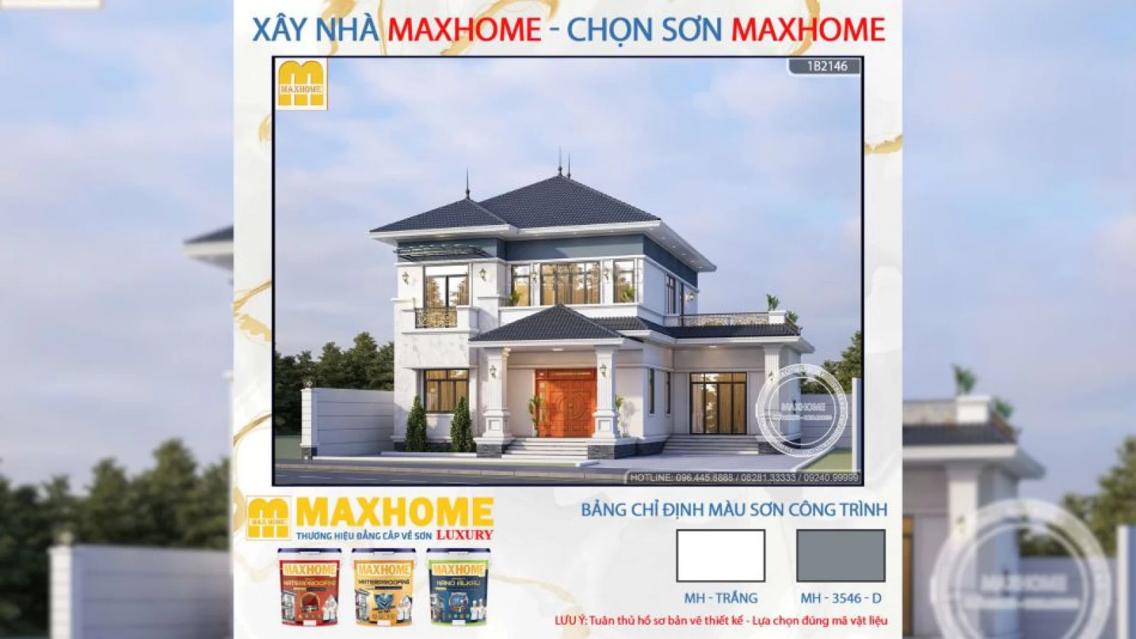 Quá hối tiếc nếu như bỏ qua mẫu thiết kế nhà 2 tầng đẹp này của Maxhome | MH04444
