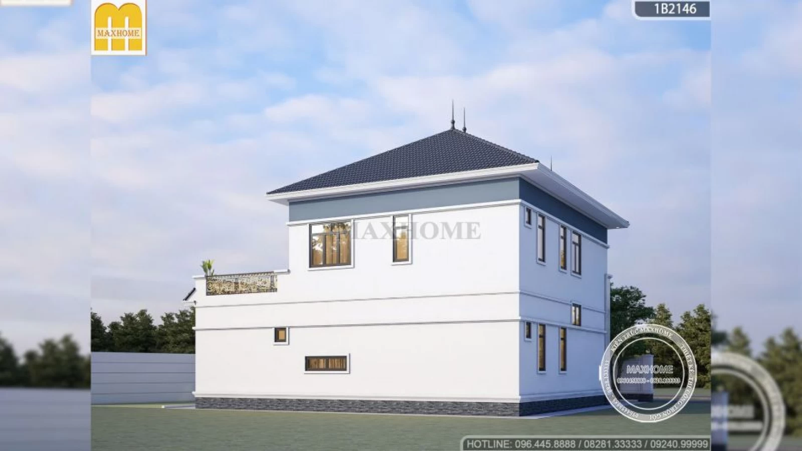Quá hối tiếc nếu như bỏ qua mẫu thiết kế nhà 2 tầng đẹp này của Maxhome | MH04444