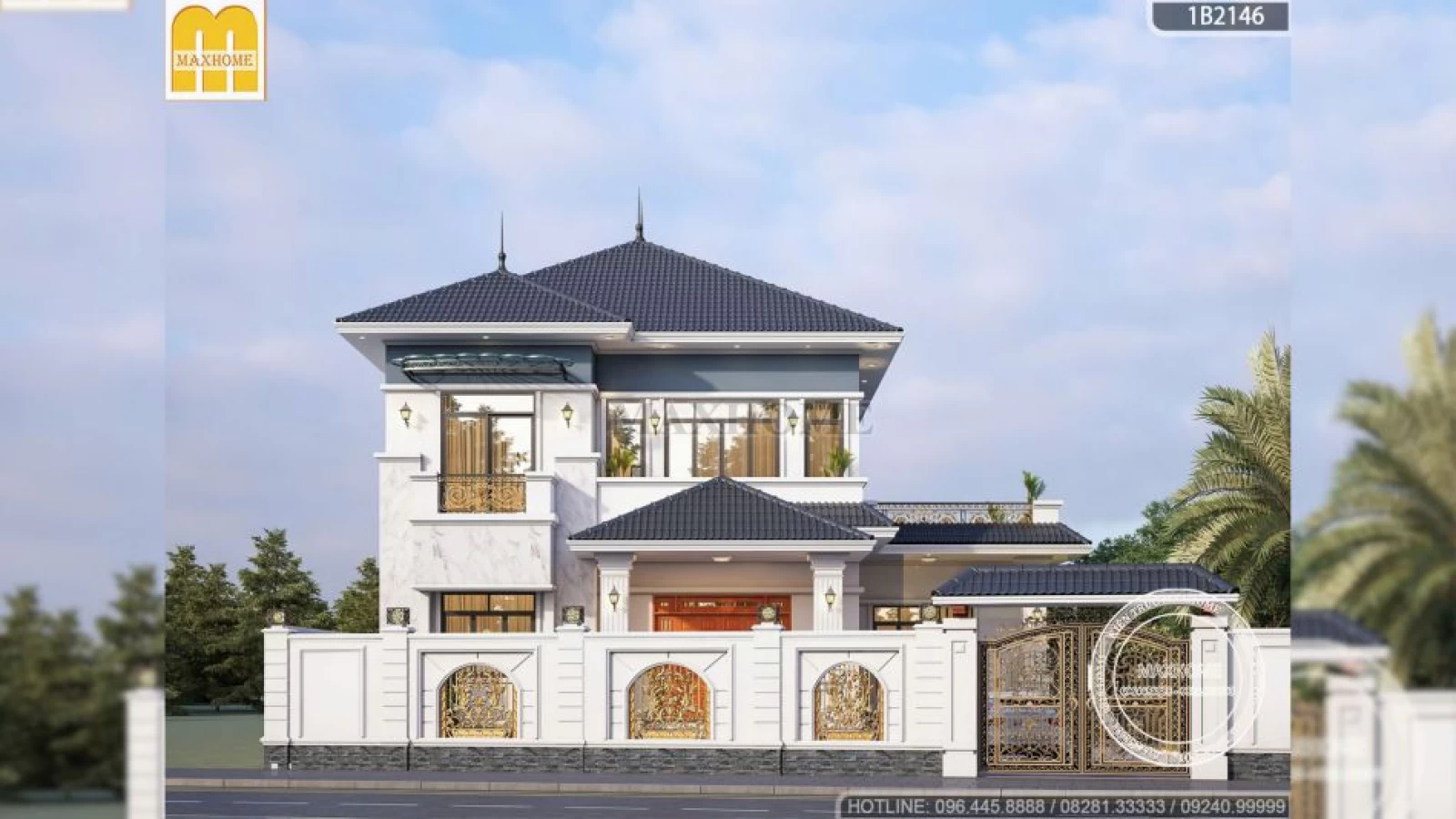 Quá hối tiếc nếu như bỏ qua mẫu thiết kế nhà 2 tầng đẹp này của Maxhome | MH04444