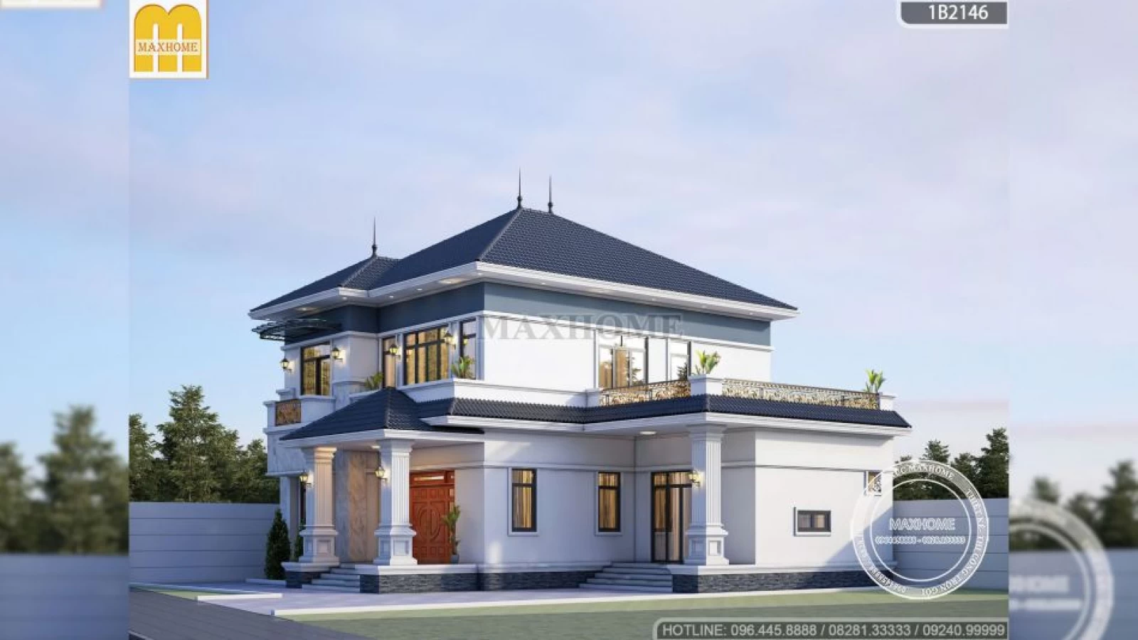 Quá hối tiếc nếu như bỏ qua mẫu thiết kế nhà 2 tầng đẹp này của Maxhome | MH04444