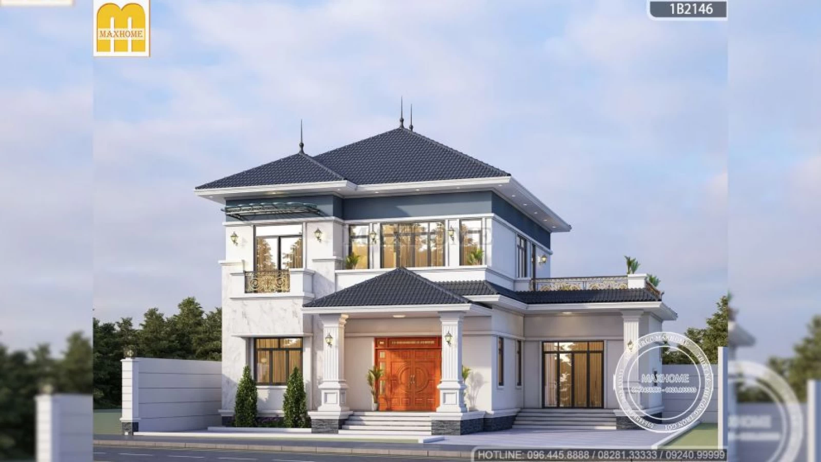 Quá hối tiếc nếu như bỏ qua mẫu thiết kế nhà 2 tầng đẹp này của Maxhome | MH04444