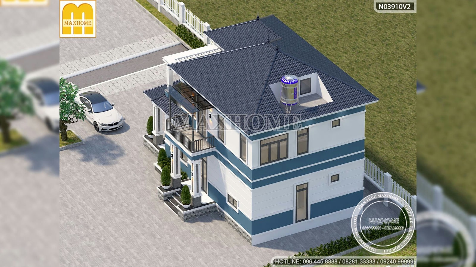 Bản thiết kế mẫu nhà quốc dân 2 tầng mái Nhật ở Maxhome | MH01716