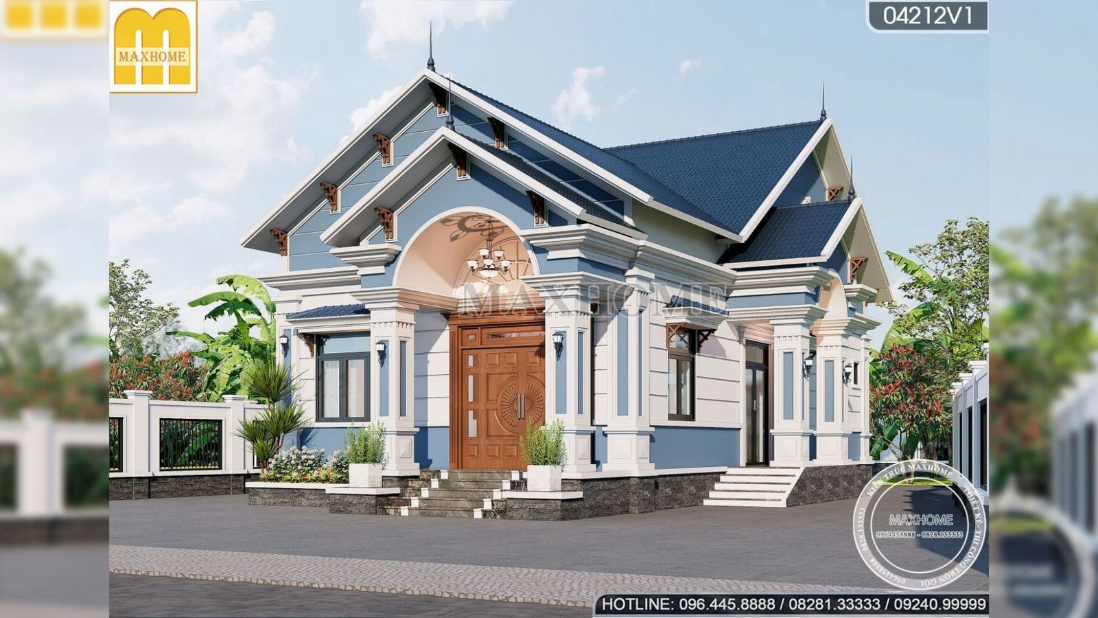 Bản vẽ nhà mái Thái tân cổ điển đầy đủ công năng tại Hưng Yên | MH01549