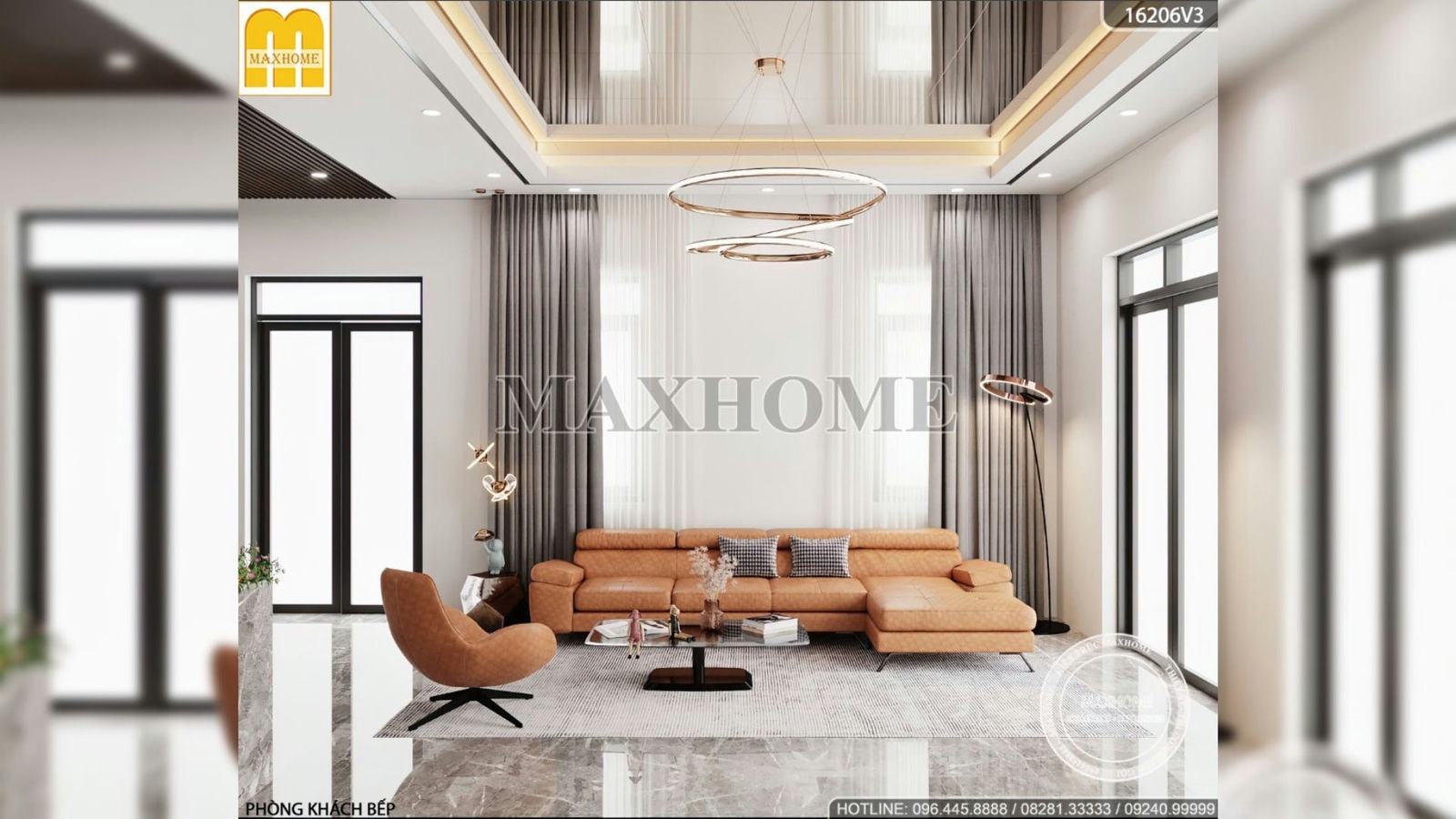Biệt thự 3 tầng hiện đại kết hợp nội thất sang trọng HOT nhất | MH01196