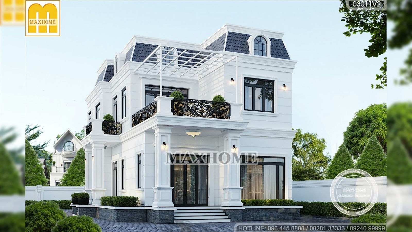 Biệt thự mái Mansard đẹp hoàn hảo do Maxhome làm ở Hà Nội | MH00511