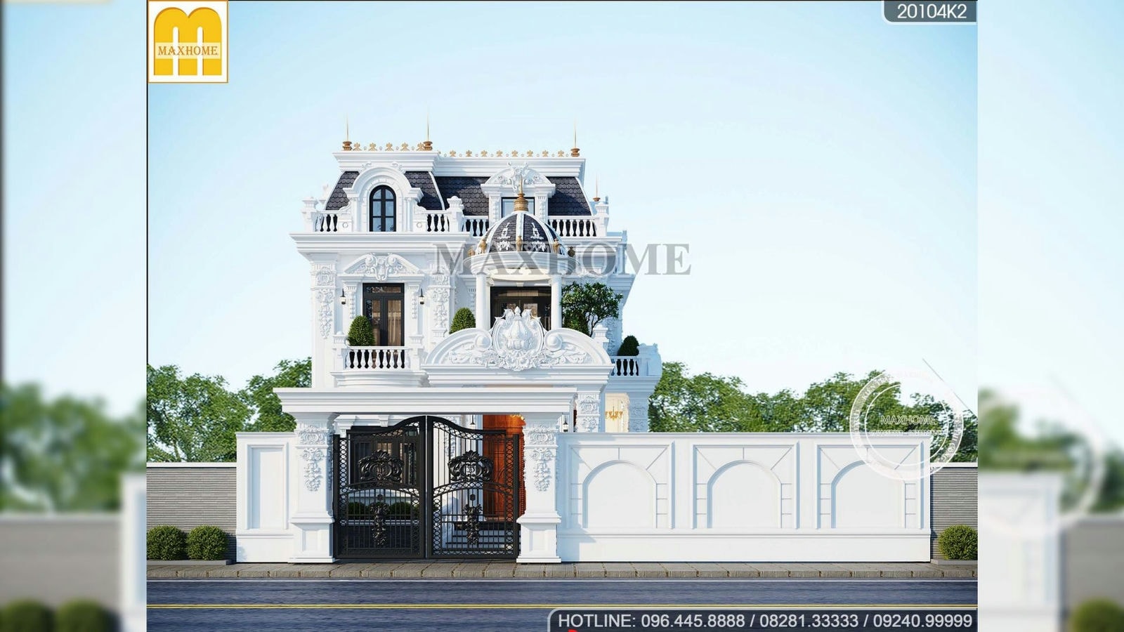 Biệt thự tân cổ mái Mansard do Maxhome thiết kế tại Nghệ An | MH02669