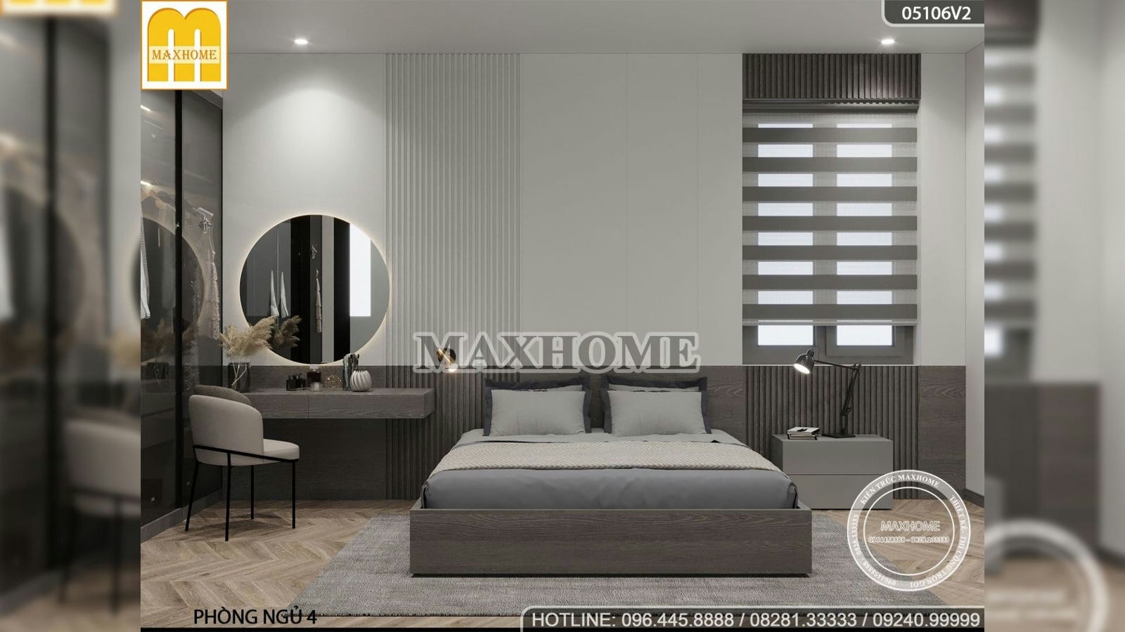Bộ nội thất hiện đại tinh giản tối ưu công năng 4 phòng ngủ 4 wc | MH02079
