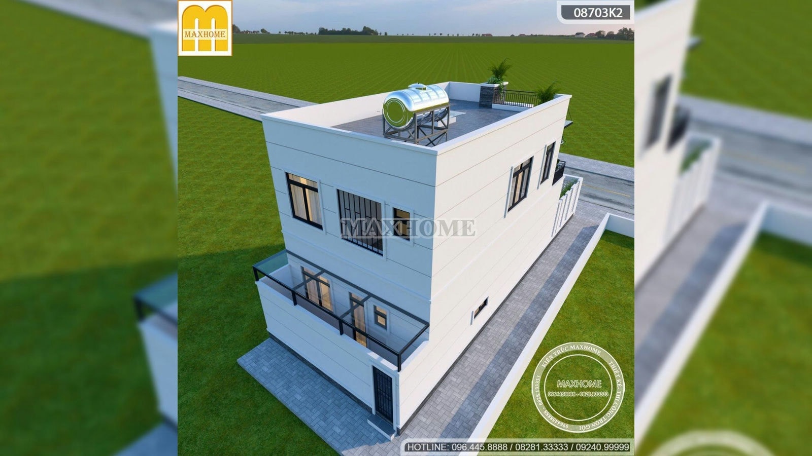 Chỉ 1,2 tỷ sở hữu mẫu nhà mái bằng 2 tầng hiện đại đơn giản | MH01852