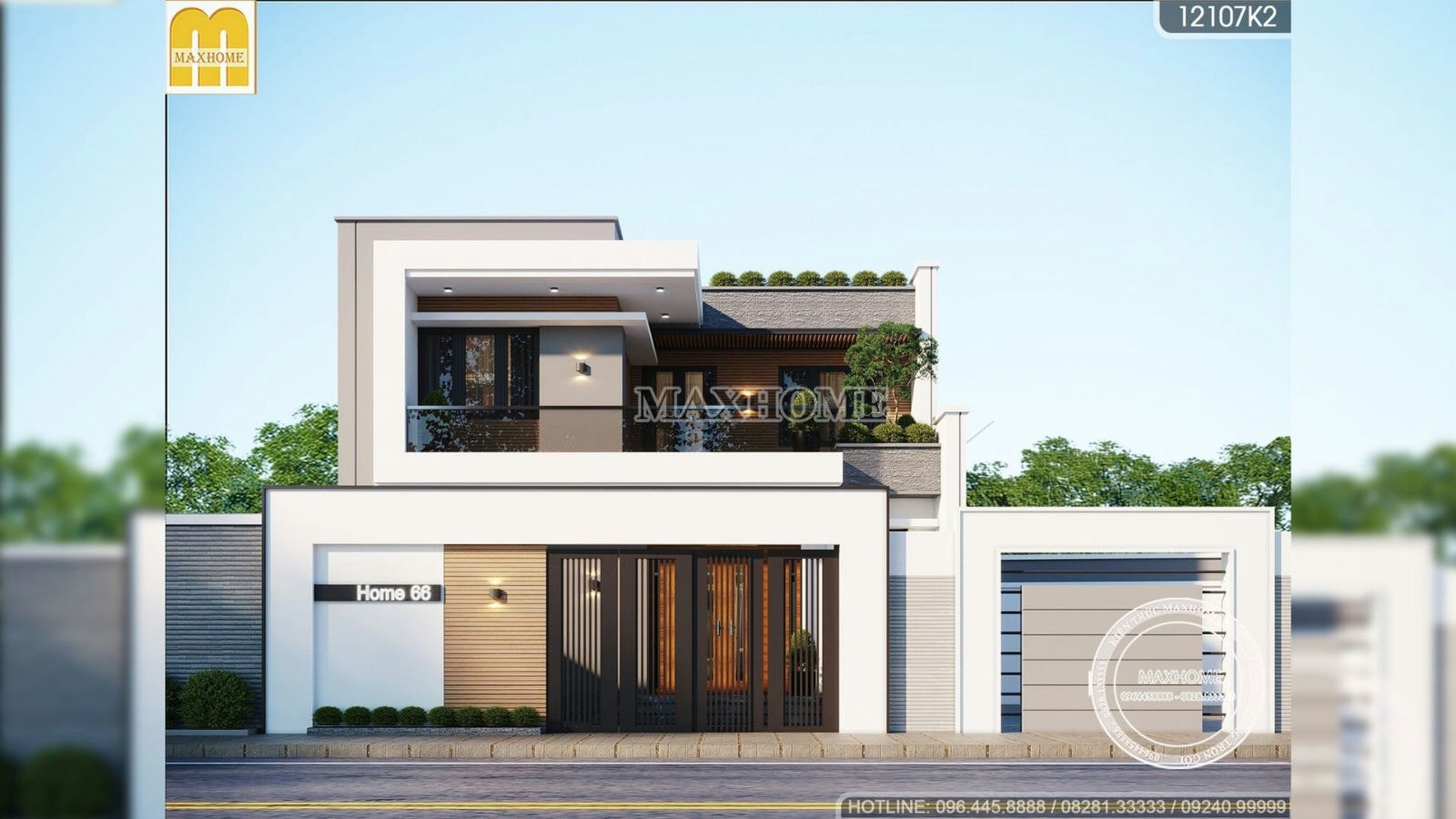 Chinh phục mẫu nhà 2 tầng đẹp đơn giản hiện đại ở nông thôn 2023 | MH02389