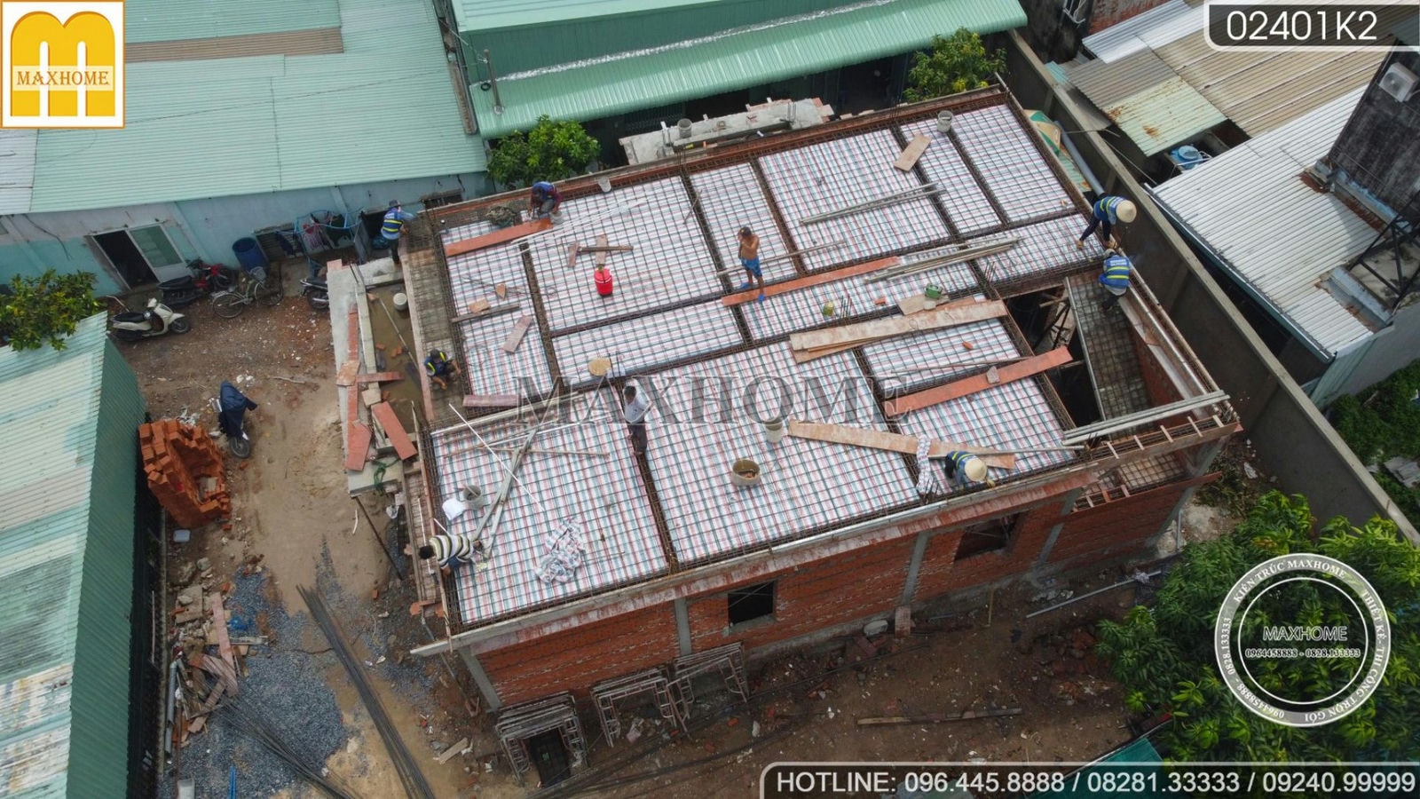 Công trình mái Nhật 2 tầng chuẩn bị đổ sàn tại quận 12 | MH01922
