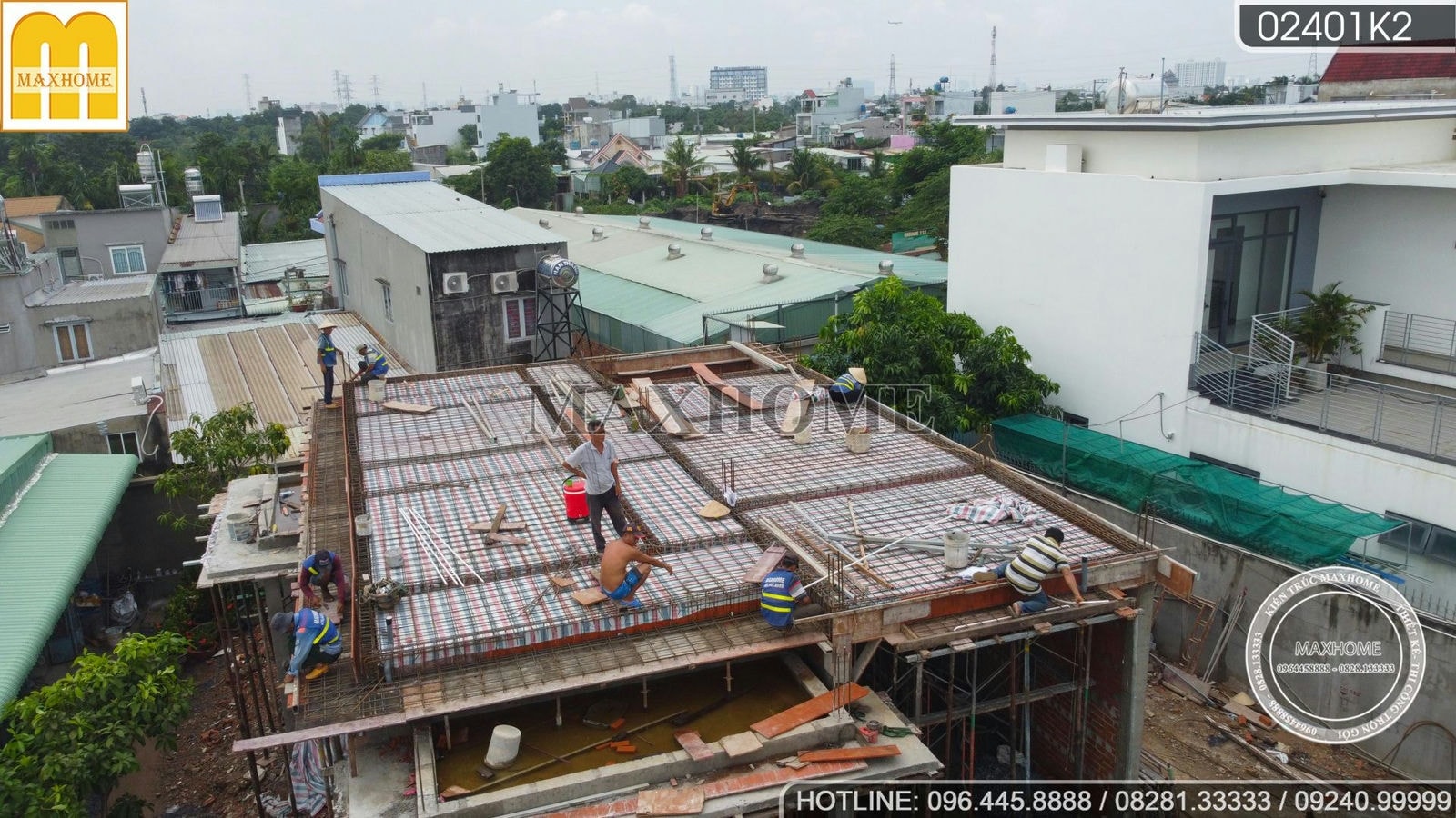 Công trình mái Nhật 2 tầng chuẩn bị đổ sàn tại quận 12 | MH01922
