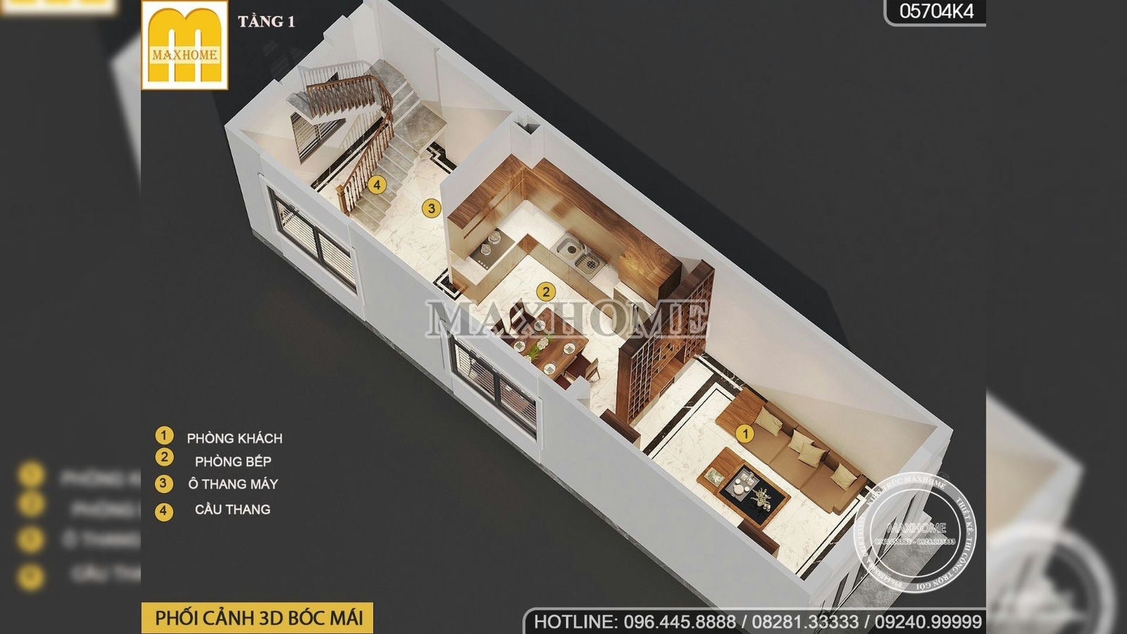 Full bản thiết kế nhà lô phố 4 tầng 1 tum 3 phòng ngủ siêu đẹp | MH00768