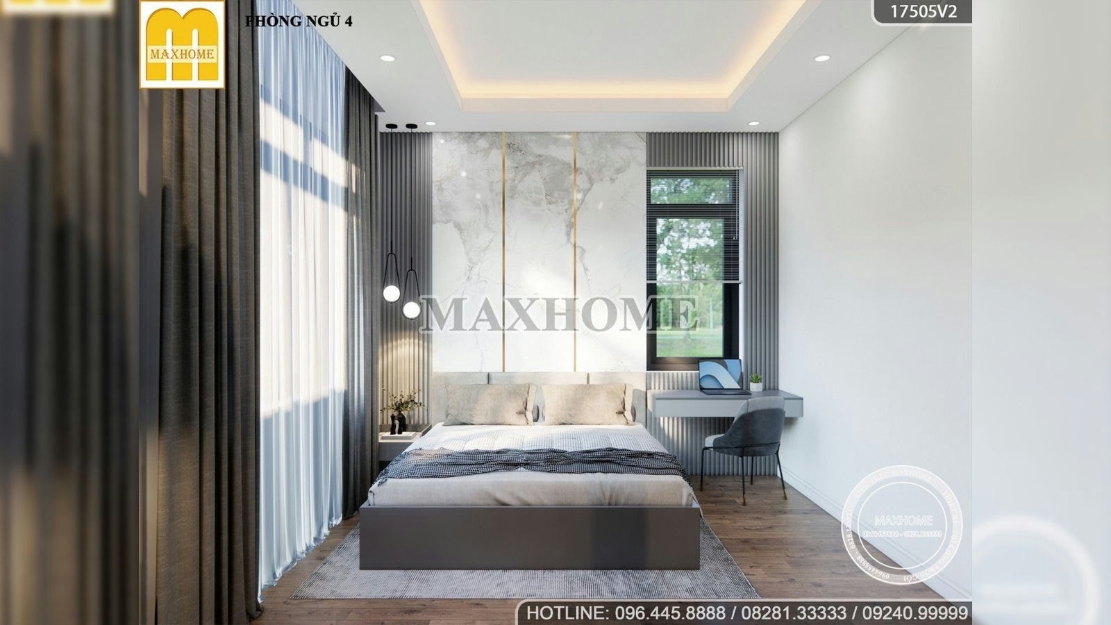 Full bản thiết kế nội thất cho nhà vườn 2 tầng 5 phòng ngủ | MH01989