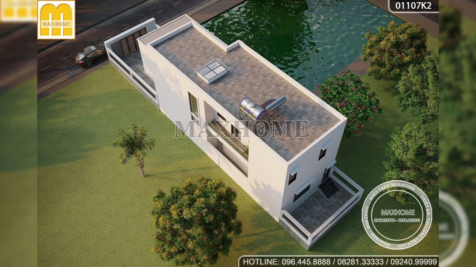 Full bản vẽ mẫu nhà 2 tầng hiện đại vừa đẹp lại tiết kiệm chi phí | MH02244