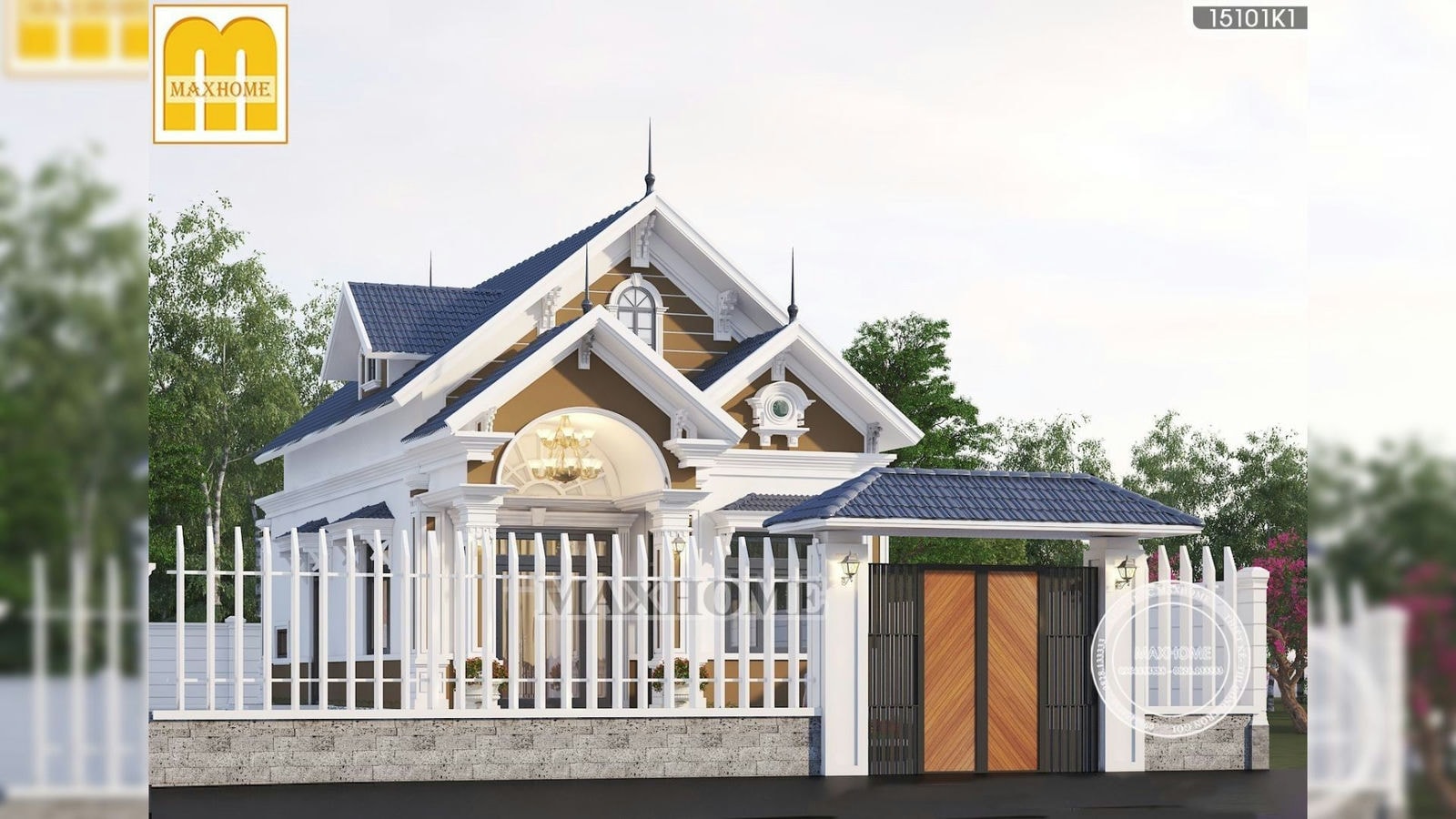 Full hồ sơ thiết kế nhà 1 tầng mái Thái có tầng áp mái tiện nghi | MH01797