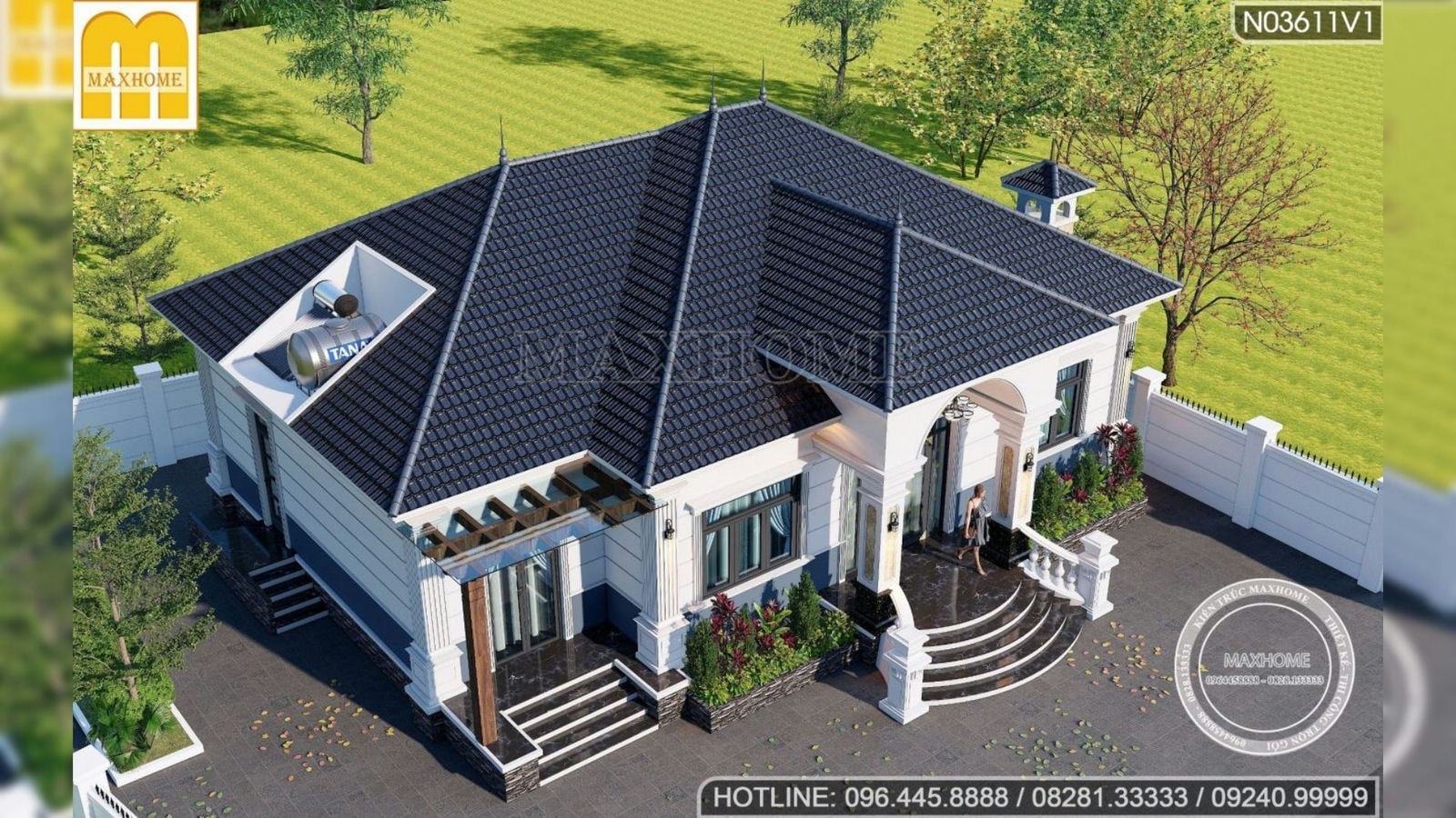 Full thiết kế và công năng nhà vườn mái Nhật tân cổ điển siêu HOT | MH02219