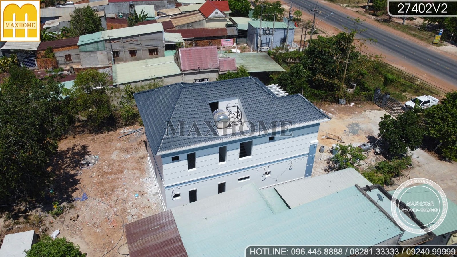 Ghé thăm tiến độ công trình nhà mái Nhật hiện đại cực hot tại Bình Phước