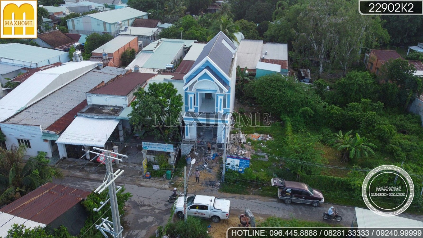 Ghé thăm tiến độ thi công nhà phố mái Thái 2 tầng ĐẸP KHÔNG CHỖ CHÊ | MH02326