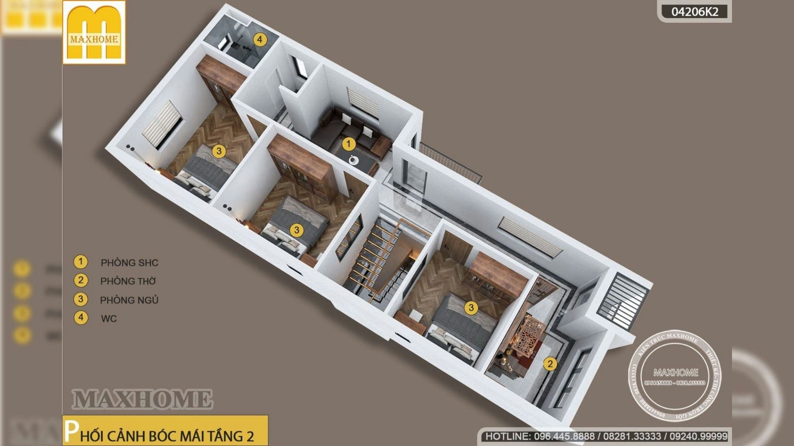 Gợi ý mẫu nhà hiện đại 2 tầng mái bằng GIÁ RẺ bất ngờ ở Gia Viễn | MH02390
