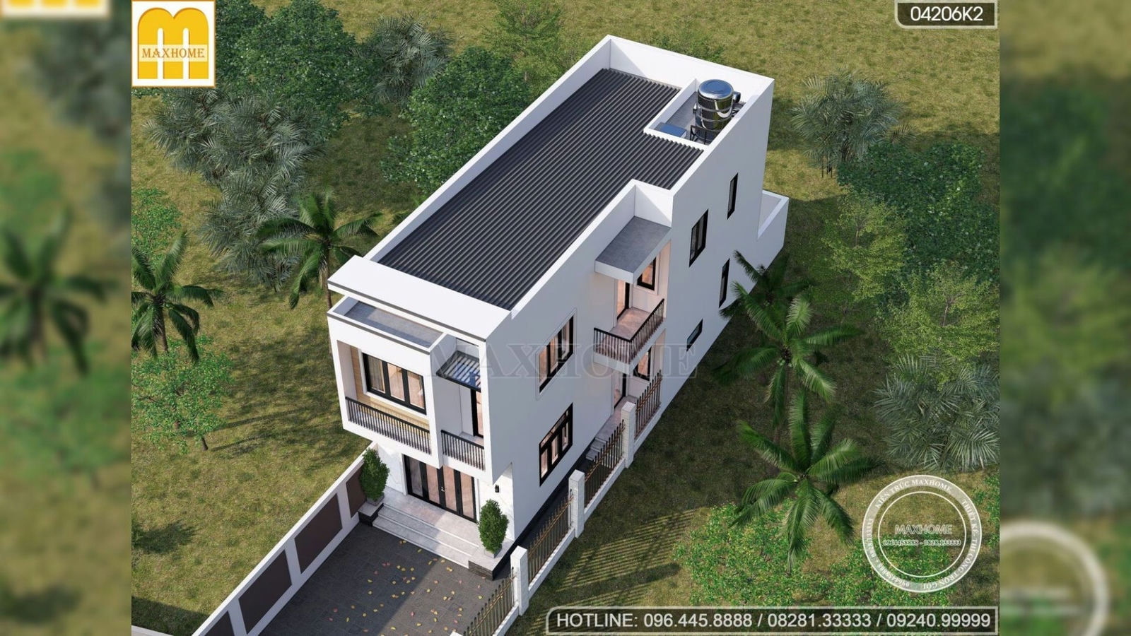 Gợi ý mẫu nhà hiện đại 2 tầng mái bằng GIÁ RẺ bất ngờ ở Gia Viễn | MH02390