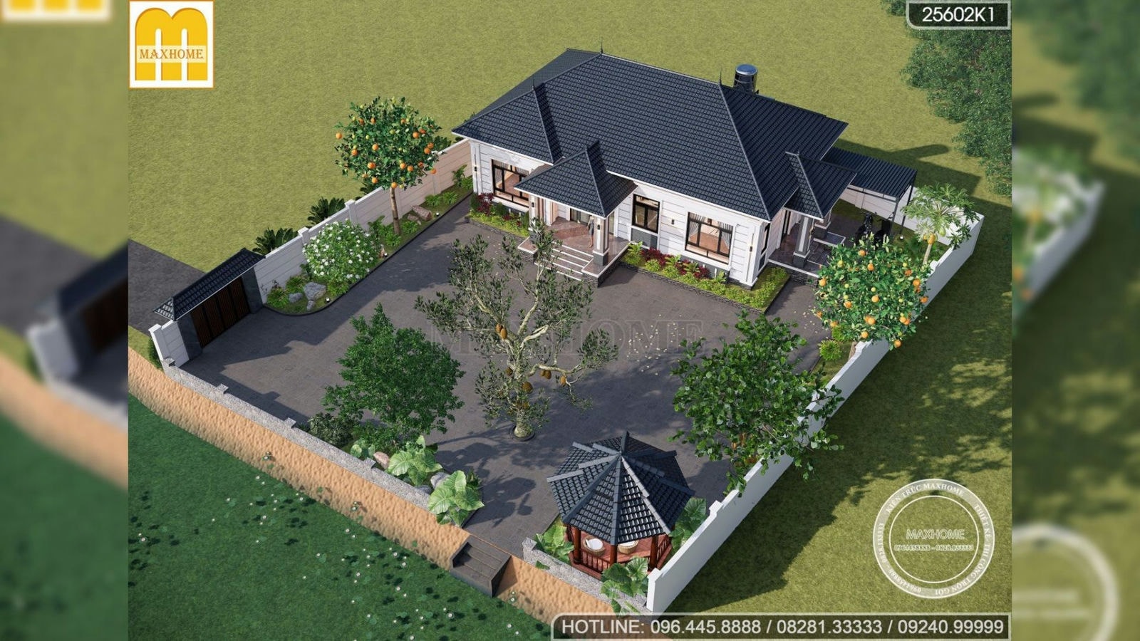 Gợi ý mẫu thiết kế nhà cấp 4 kết hợp với sân vườn thoáng mát chi phí RẺ | MH01947