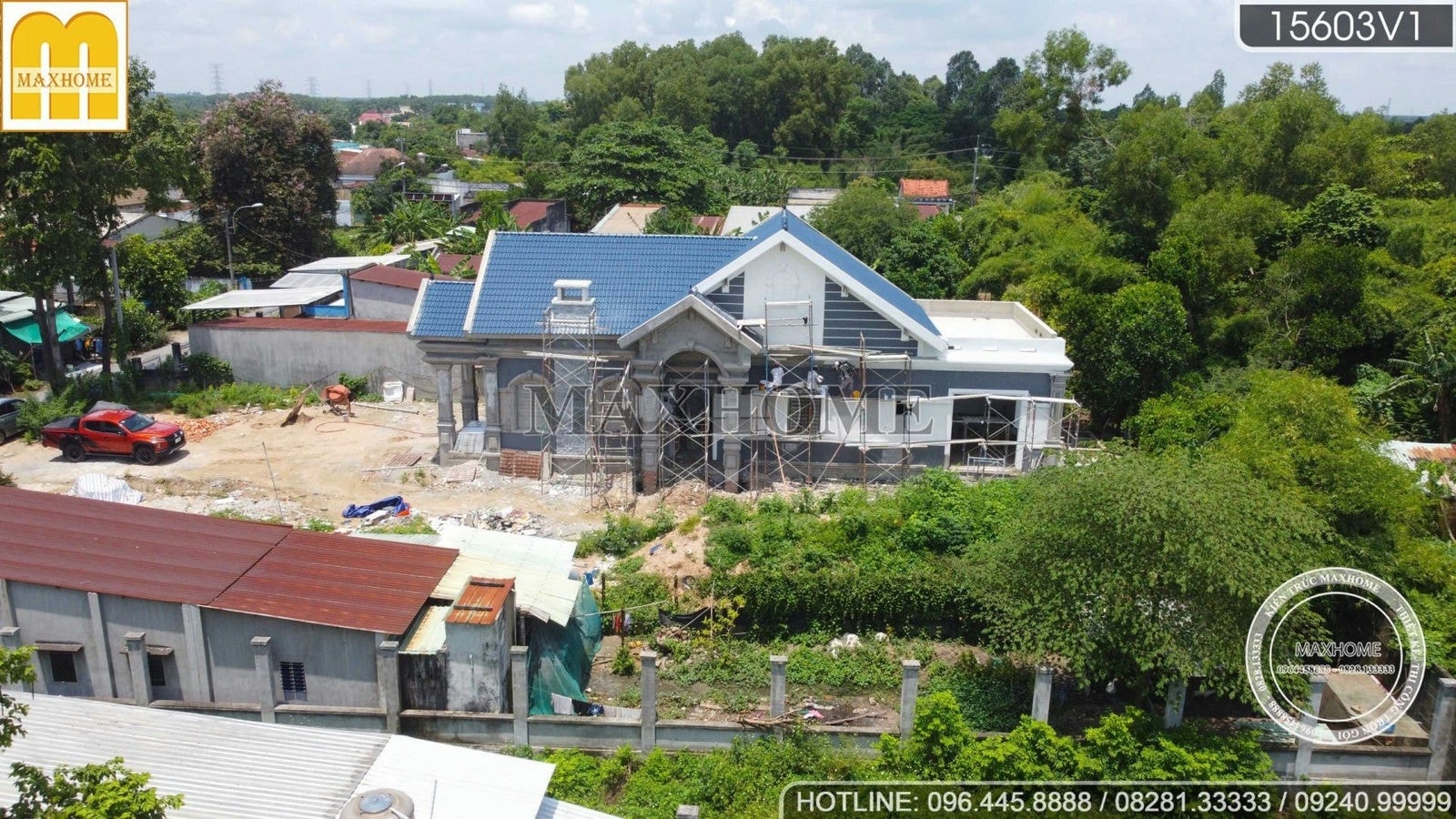 Khảo sát tiến độ công trình nhà vườn mái Thái đã hoàn thiện phần thô siêu đẹp