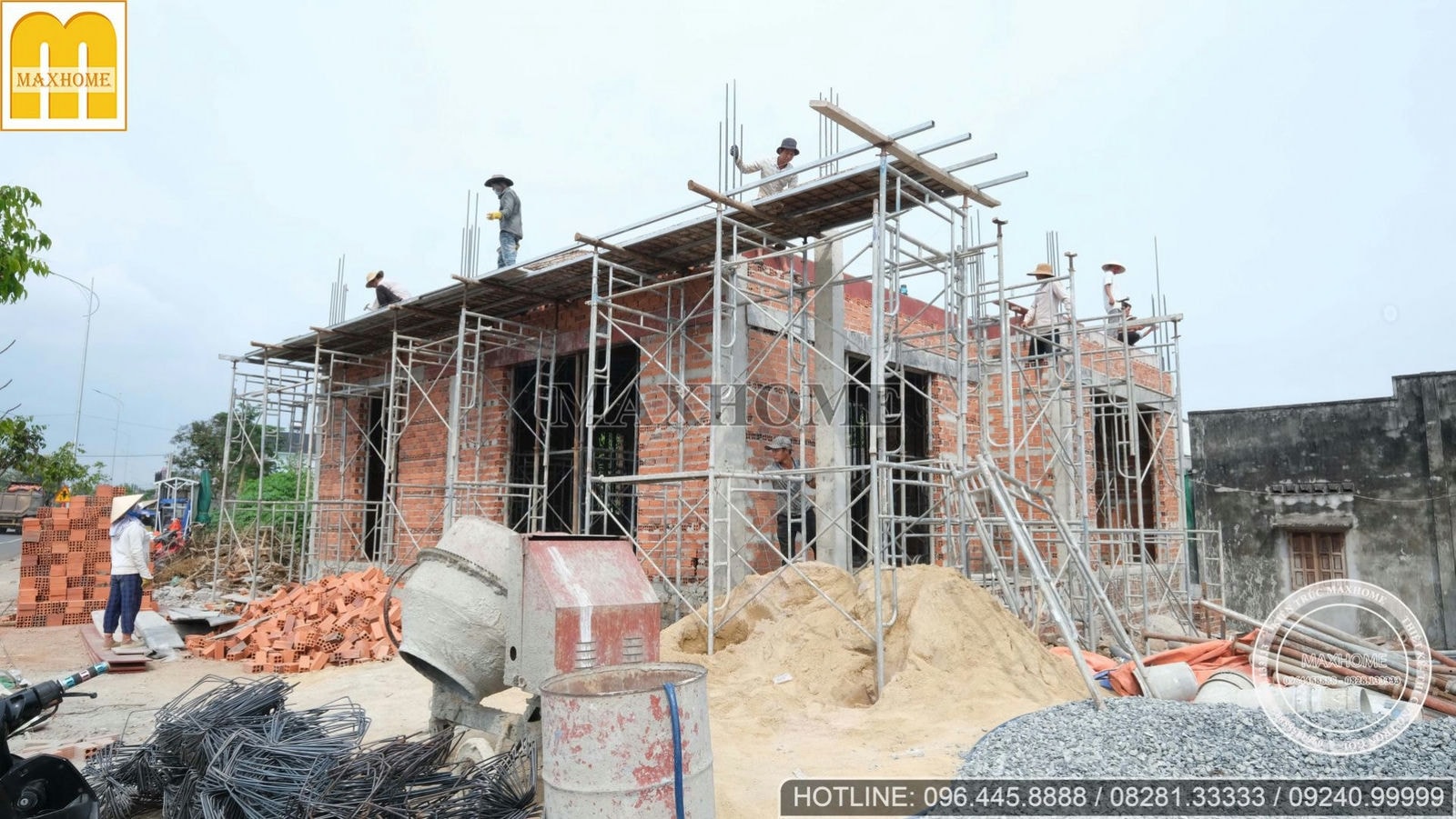 Khảo sát tiến độ xây dựng nhà 3 tầng hiện đại ở Vũng Tàu | MH01508