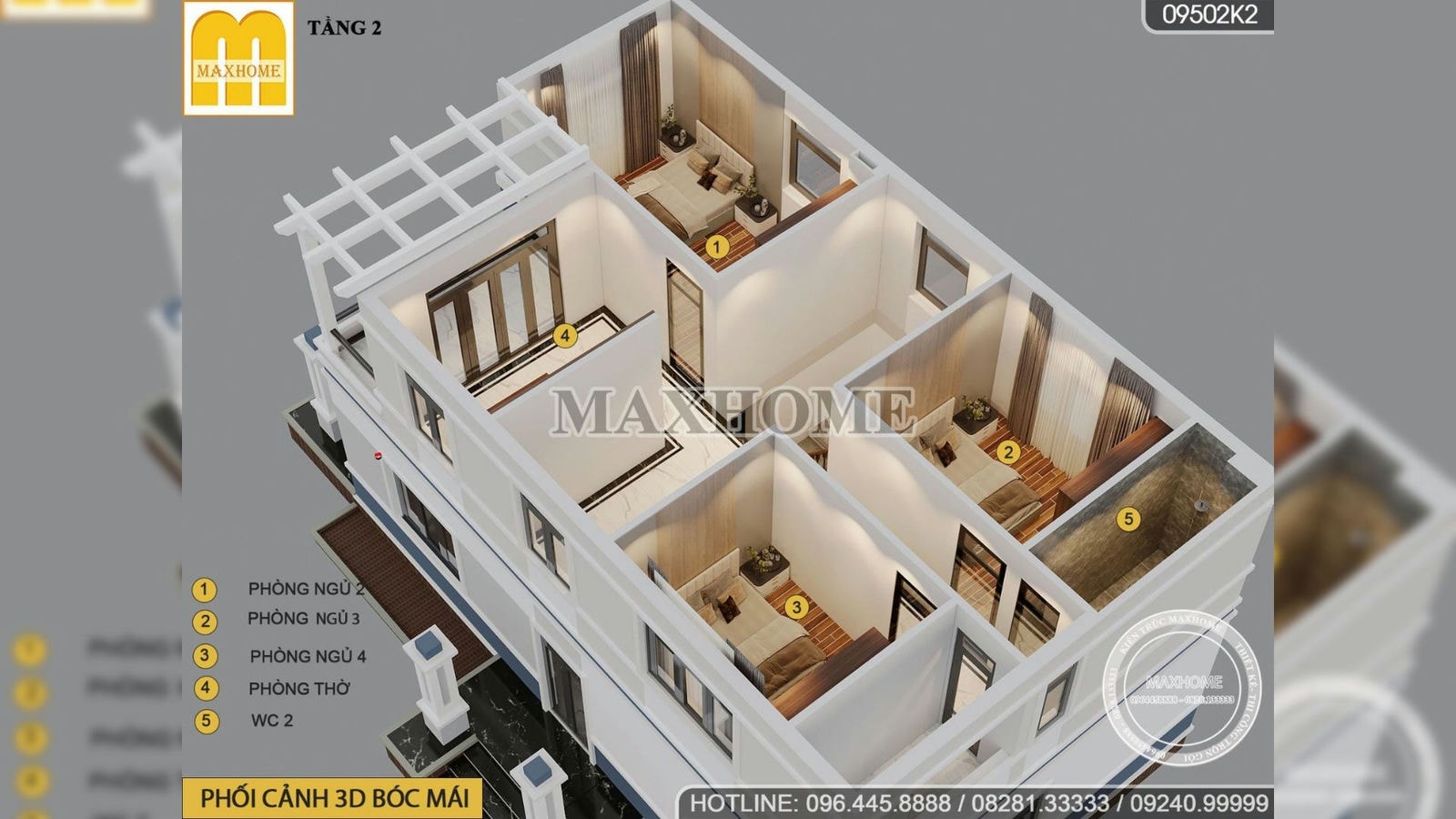 Mẫu nhà 2 tầng quốc dân tại Quảng Bình được ưa chuộng nhất 2023 | MH01807