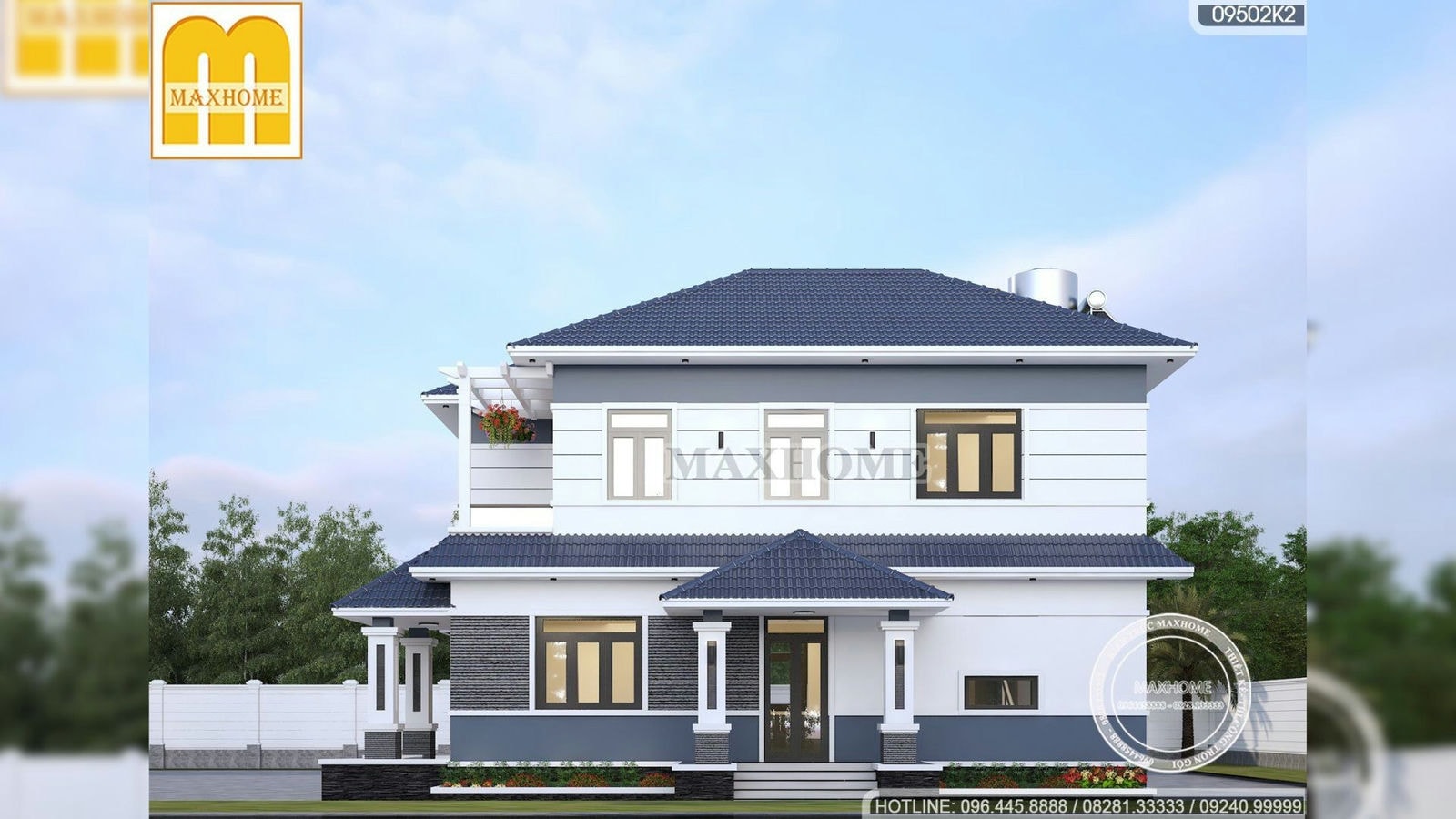 Mẫu nhà 2 tầng quốc dân tại Quảng Bình được ưa chuộng nhất 2023 | MH01807