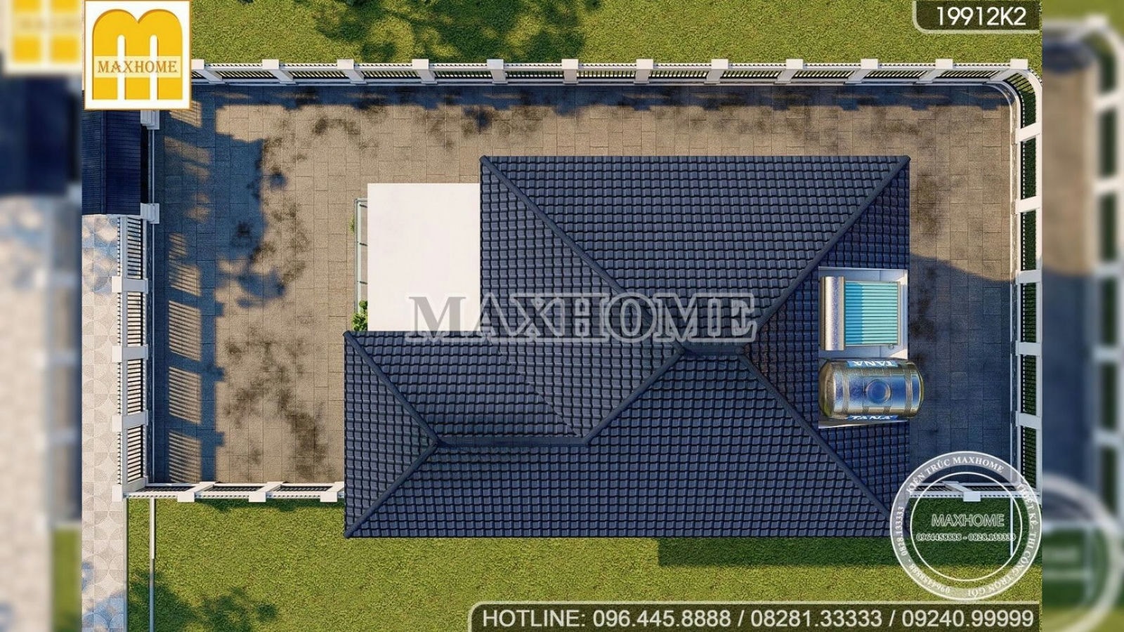 Mẫu nhà 2 tầng mái Nhật đẹp nhất 2023 do Maxhome thiết kế | MH01720