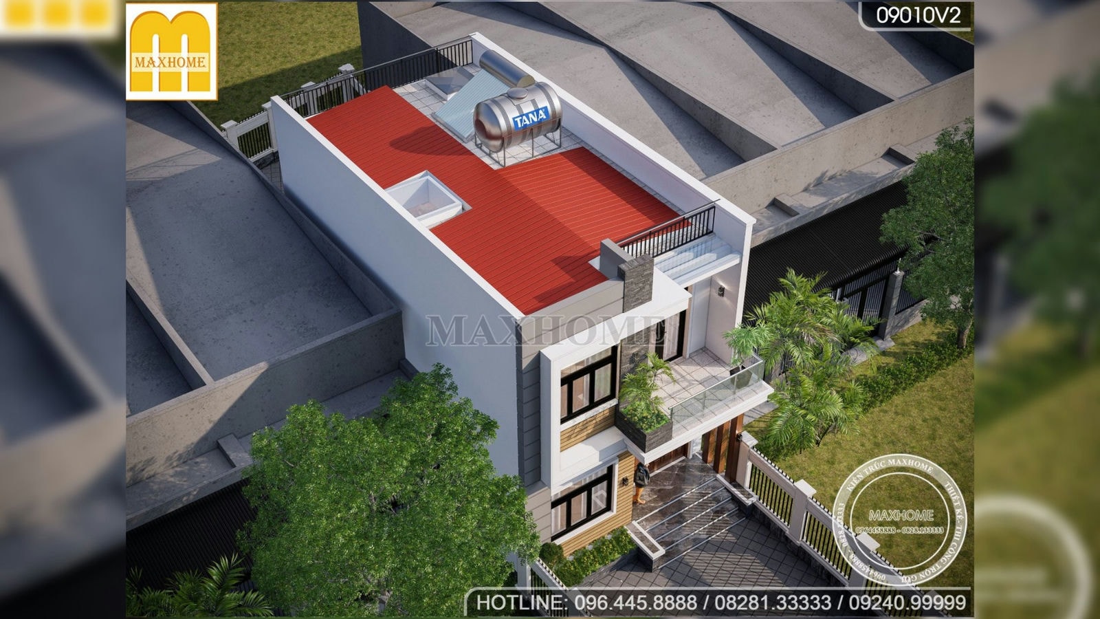 Mẫu nhà hiện đại 2 tầng đẹp dẫn đầu xu hướng thiết kế | MH02559