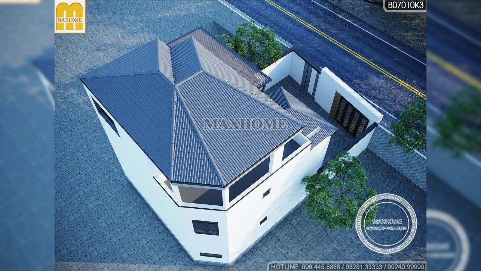 Mẫu nhà mái Nhật 2 tầng 1 tum vô cùng hiện đại tại Phúc Thọ, Hà Nội | MH01513