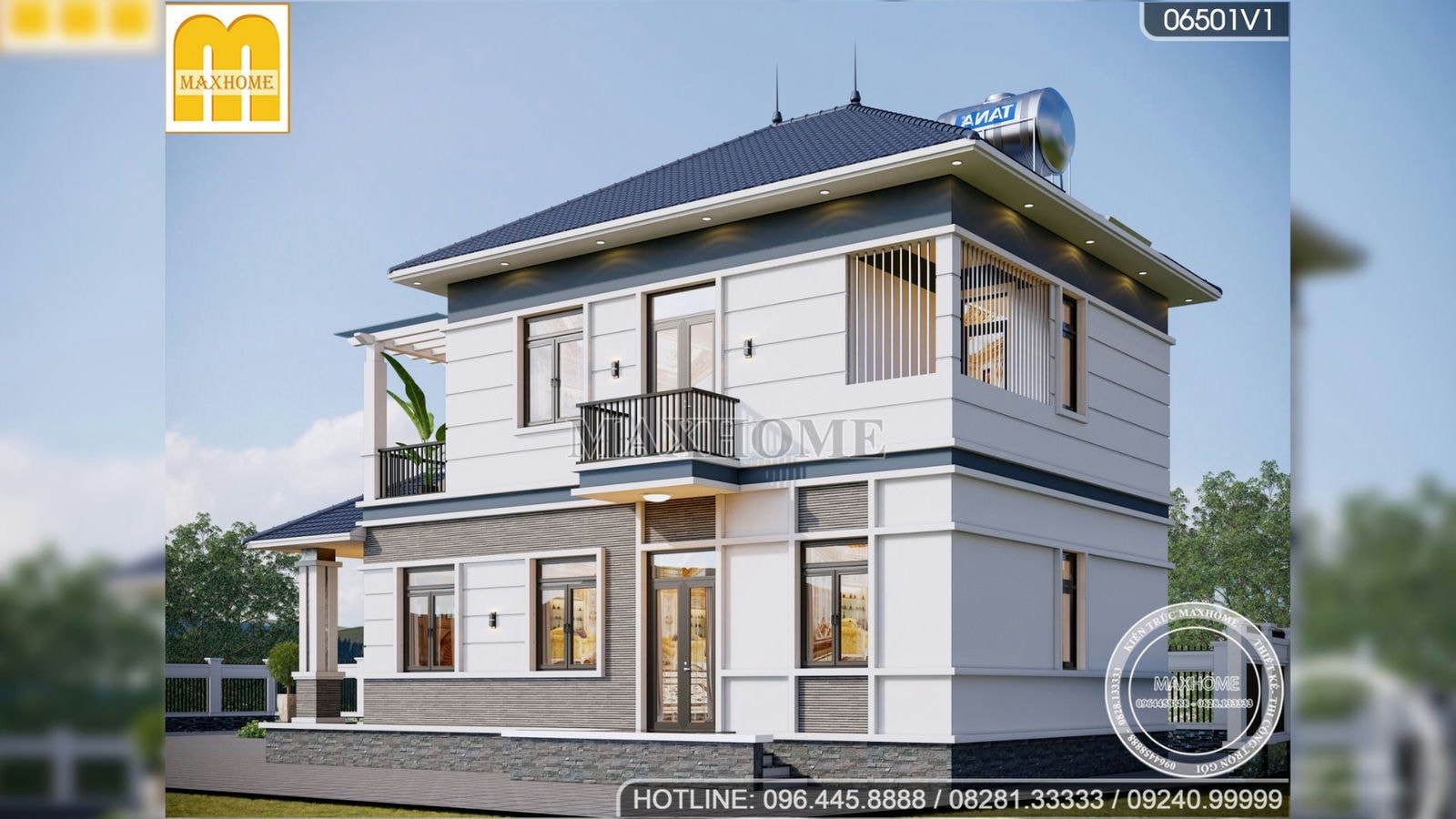 Mẫu nhà mái Nhật 2 tầng 4 phòng ngủ ĐẸP HÚT HỒN với thiết kế HIỆN ĐẠI | MH02319