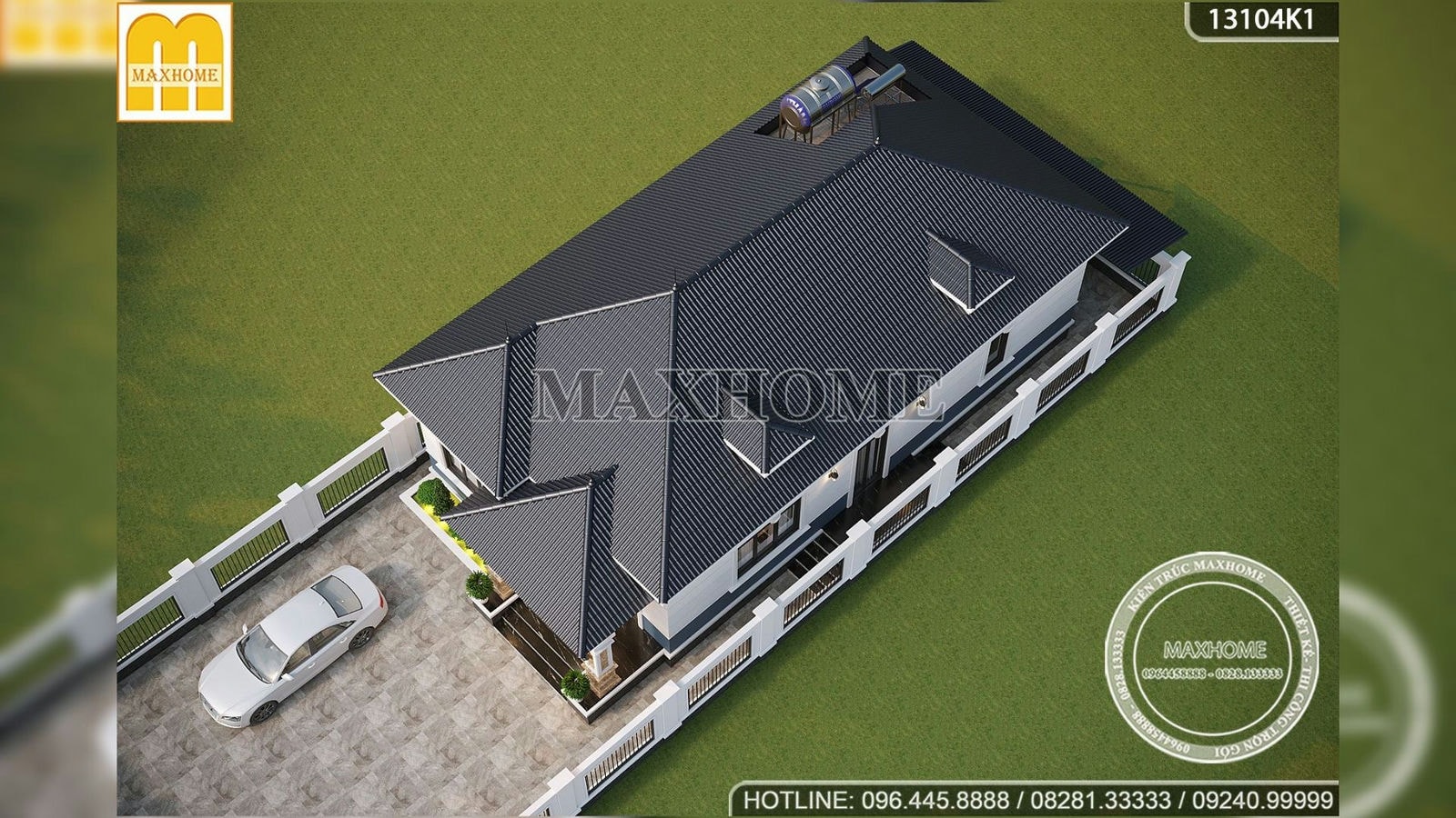 Mẫu nhà mái Nhật sân vườn đẹp mê ly do Maxhome thiết kế tại Hà Tĩnh I MH01903