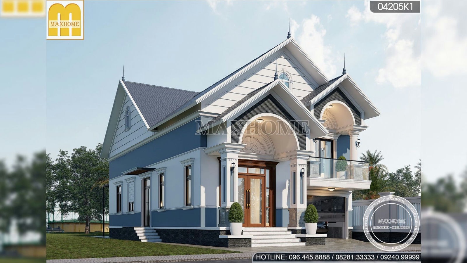 Mẫu nhà mái Thái có tầng lửng đơn giản dẫn đầu kiến trúc 2023 | MH02122