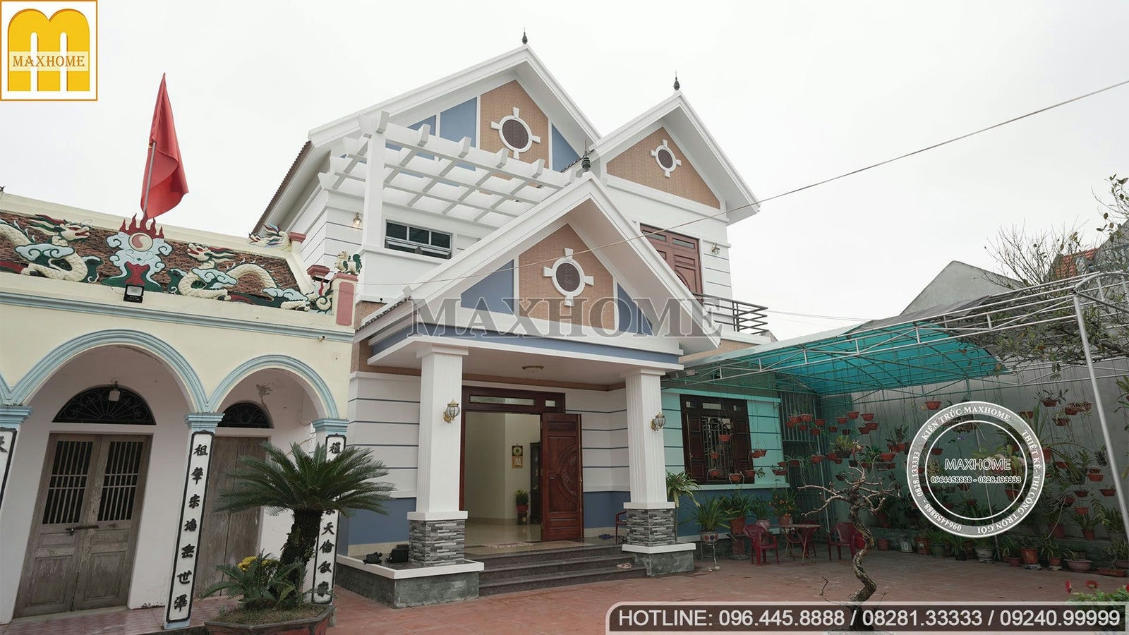 Mẫu nhà mái Thái nguy nga, tráng lệ tại Nam Định với ngoại thất bắt mắt