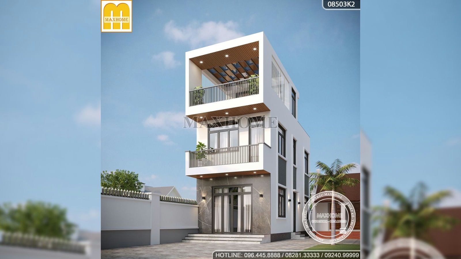 Mẫu nhà phố 3 tầng đẹp hiện đại được lựa chọn thiết kế nhiều nhất | MH01893