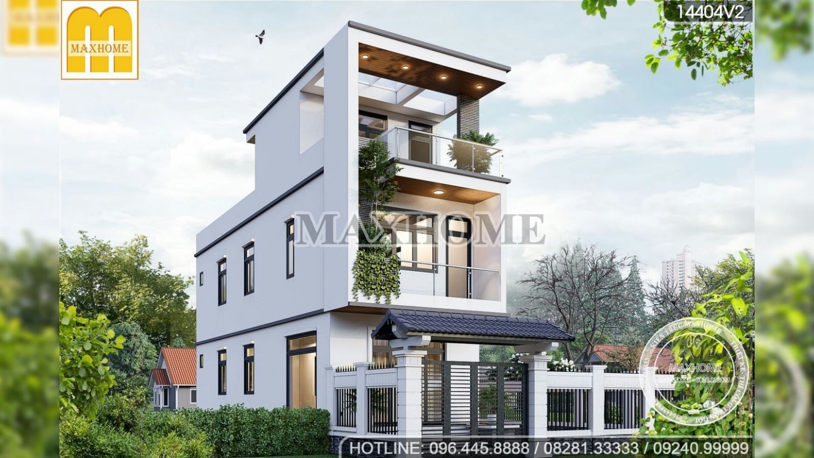 Mẫu nhà phố 3 tầng mặt tiền 5m với thiết kế đơn giản và tối ưu | MH01432