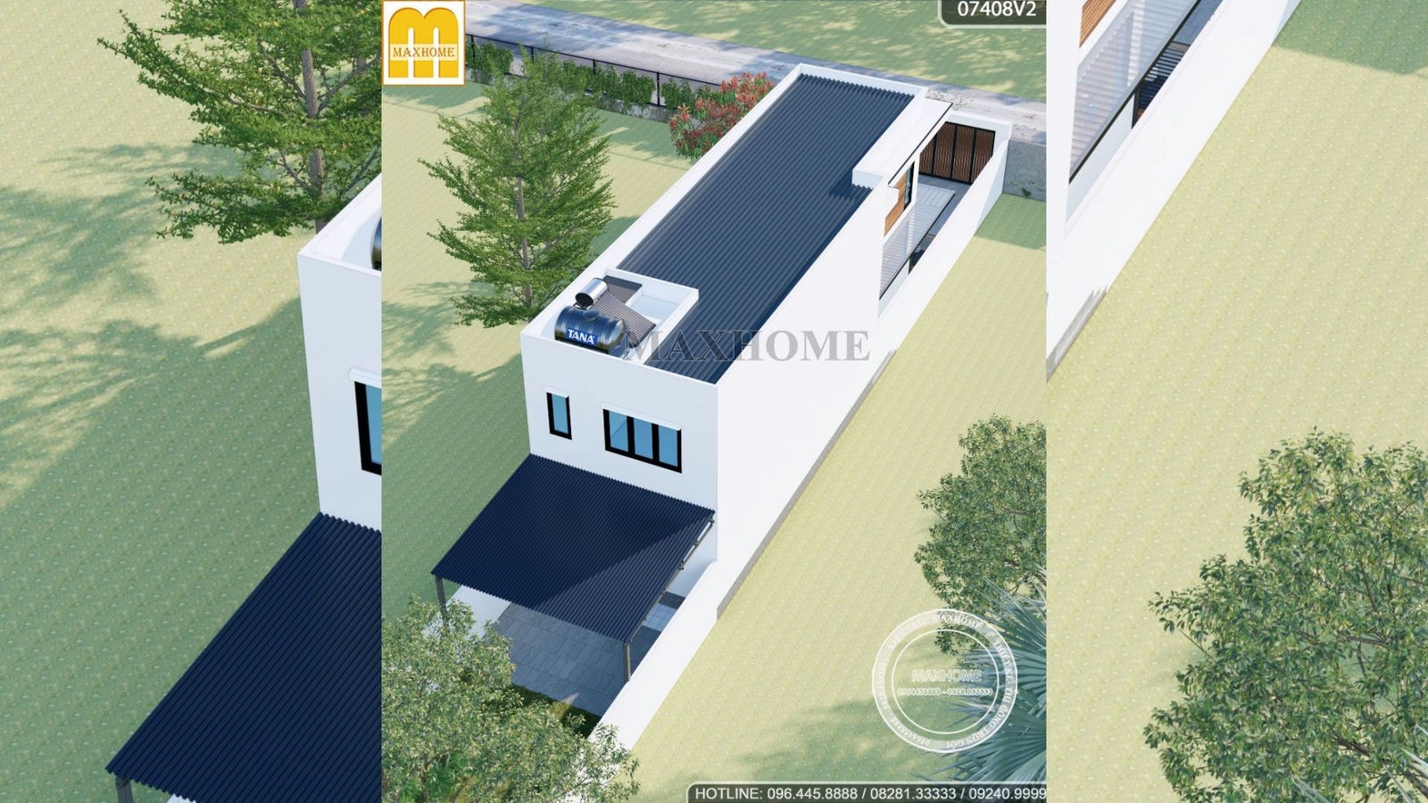 Mẫu nhà phố mái bằng 2 tầng siêu đẹp với công năng hợp lý I MH01697