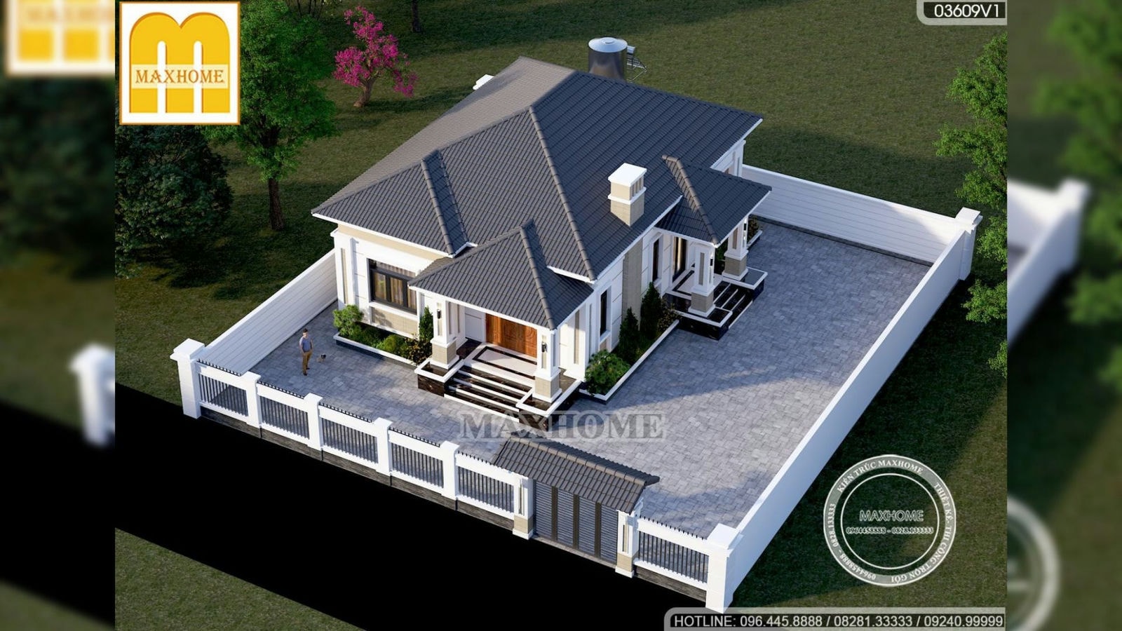 Mẫu nhà vườn mái Nhật 1 tầng 2 phòng ngủ tiện nghi ở Thanh Hoá | MH02452