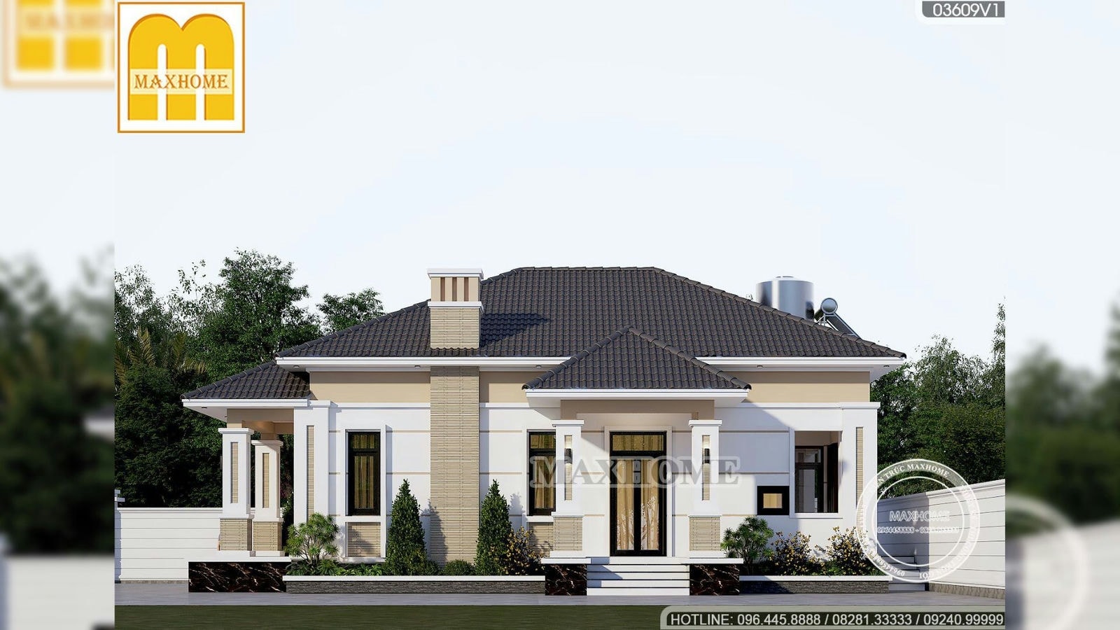 Mẫu nhà vườn mái Nhật 1 tầng 2 phòng ngủ tiện nghi ở Thanh Hoá | MH02452