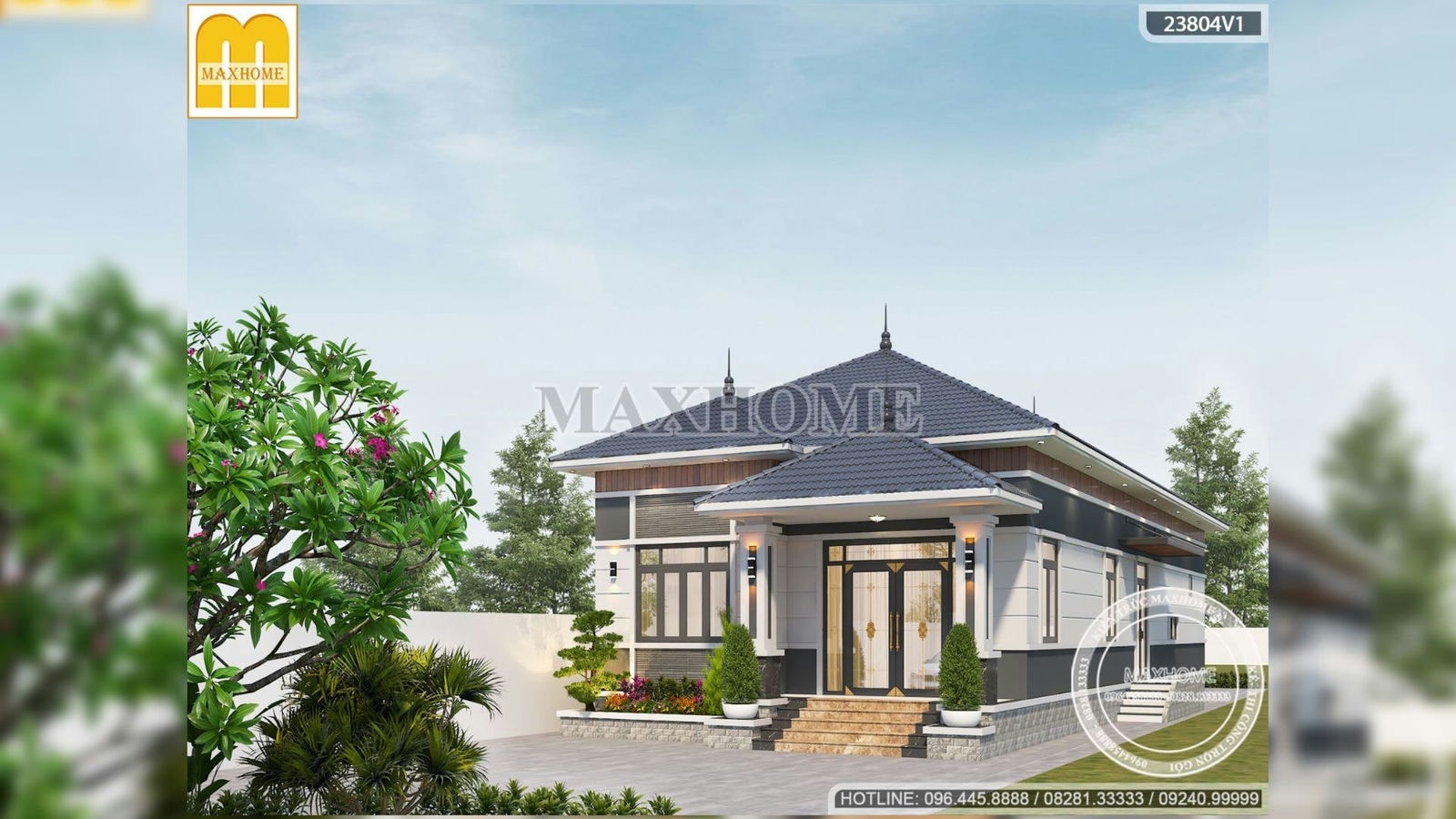 Mẫu nhà vườn mái Nhật đẹp như mơ do Maxhome thiết kế tại Tây Ninh I MH01979