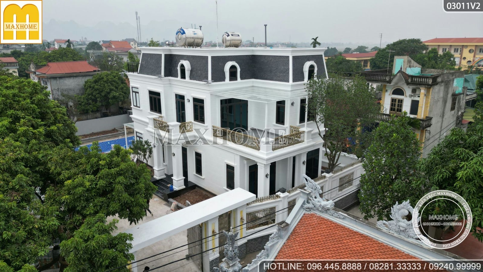 Maxhome thi công biệt thự hơn 300m2 đẹp như 3D tại Hà Nội | MH00511