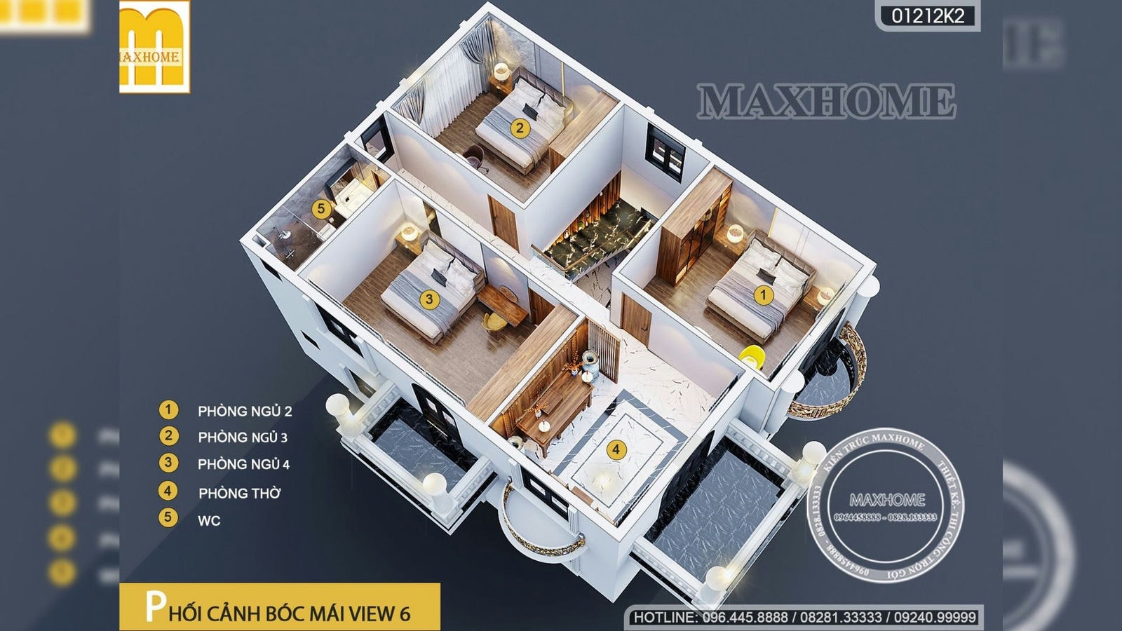 Maxhome thiết kế căn nhà 2 tầng đẹp nhất tỉnh Thanh Hoá | MH01597