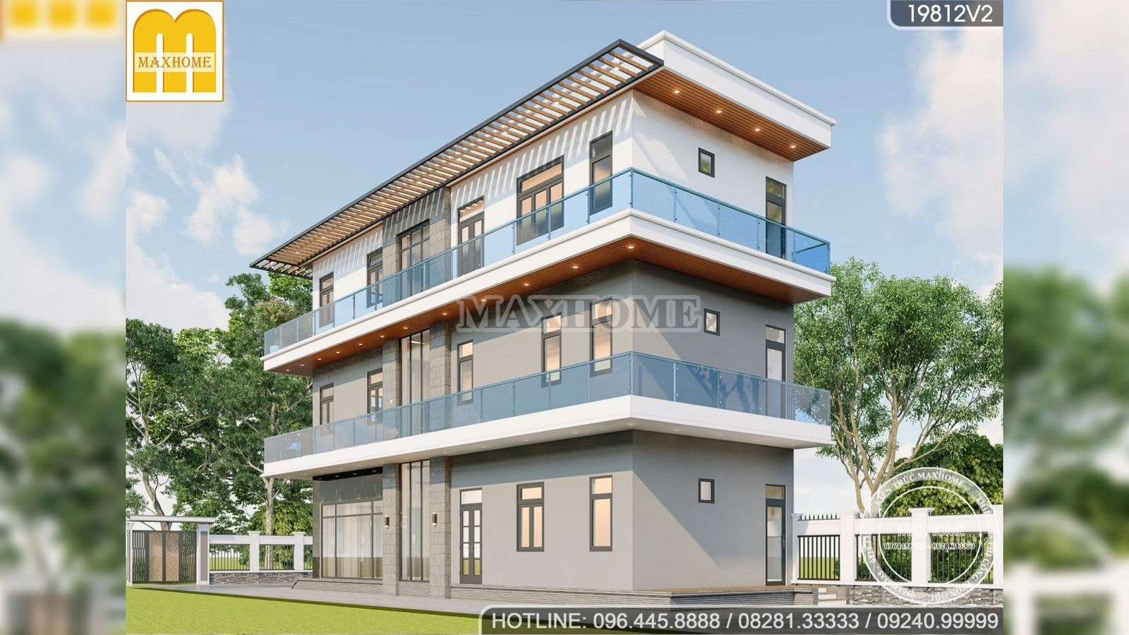 Maxhome thiết kế mẫu nhà phố 3 tầng hiện đại ĐẸP và KINH TẾ nhất 2023 I MH01753