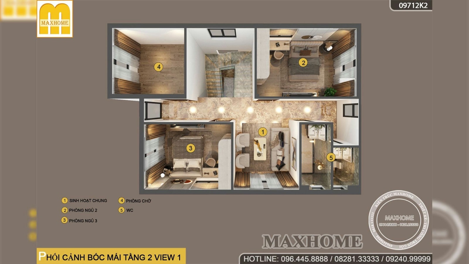 Maxhome thiết kế ngôi nhà 2 tầng ngói nâu ấm áp | MH01905