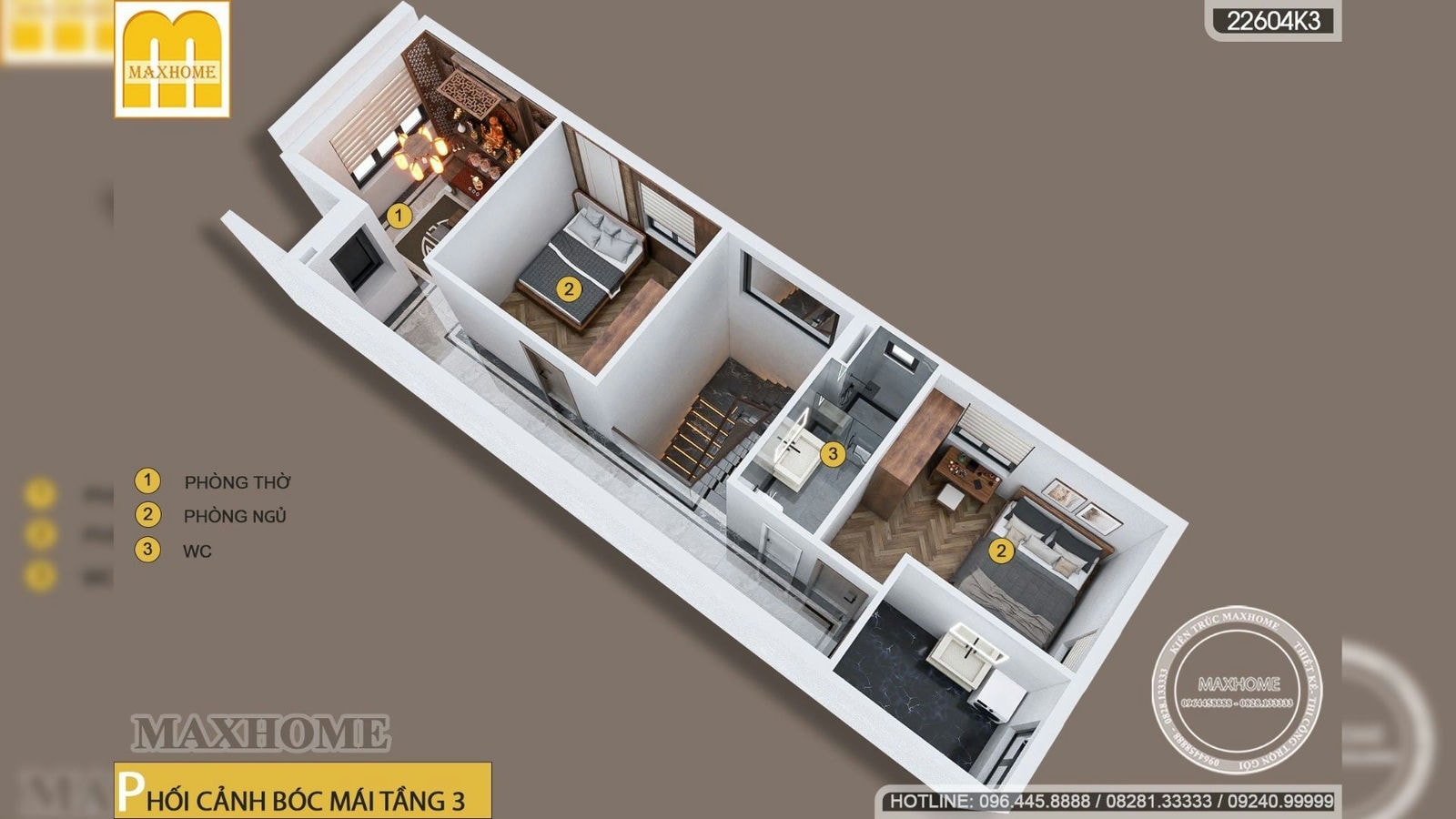 Maxhome thiết kế nhà lô phố 5x15m 4 phòng ngủ thoáng mát | MH02287