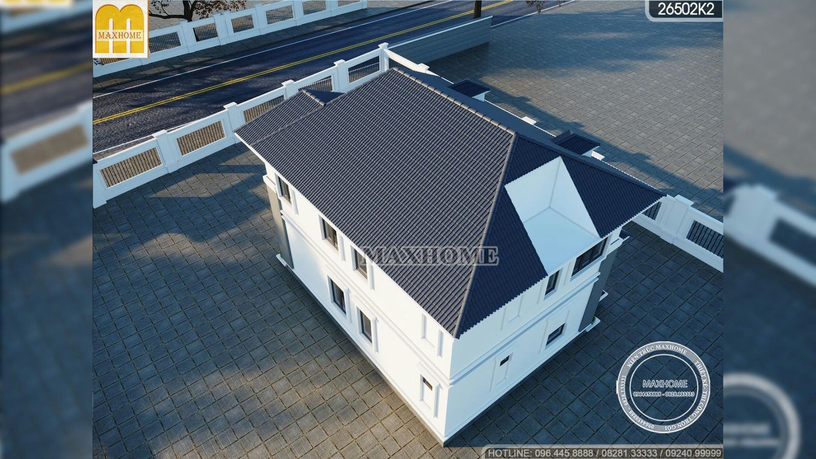 Maxhome thiết kế nhà mái Nhật 2 tầng hiện đại tại Hưng Yên | MH01715